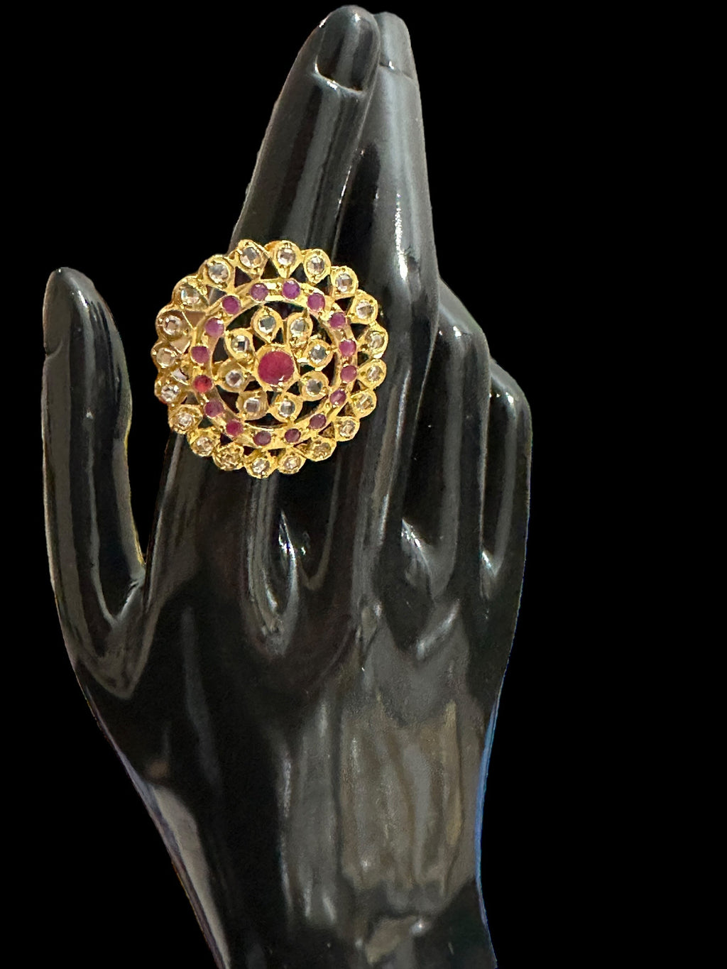 DJR89 Nia cz polki   ring - ruby  ( READY TO SHIP)