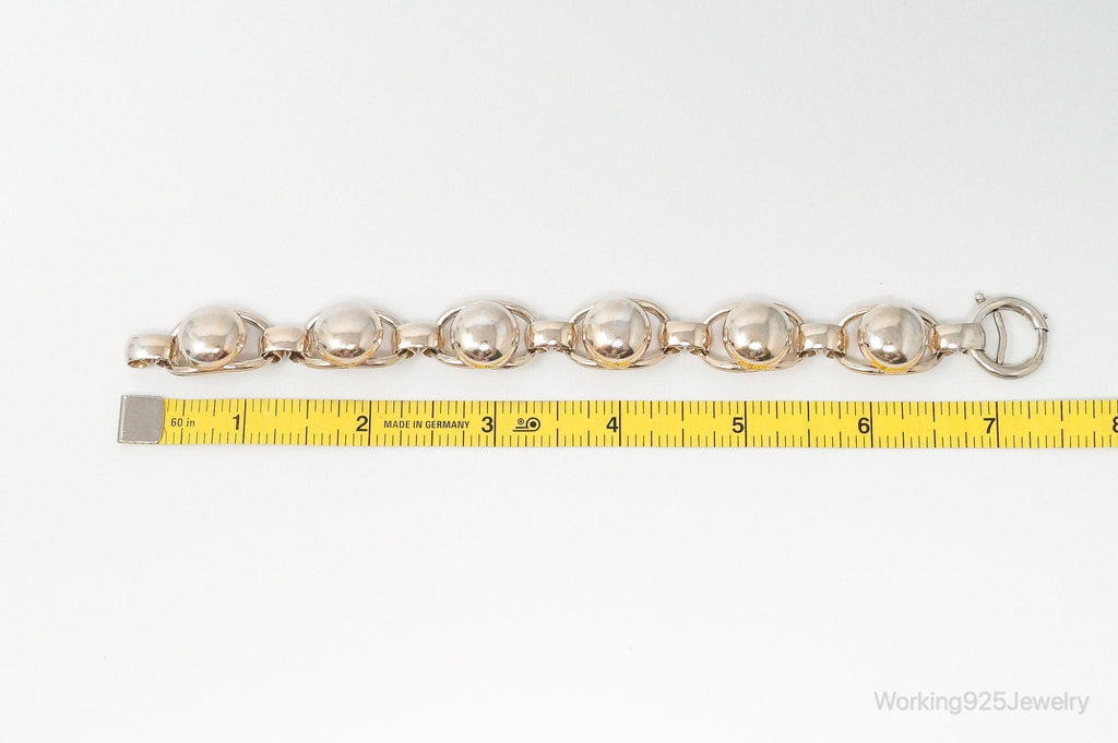 Vintage Designer Napier Modern Large Links Gold Tone Sterling Silver Bracelet