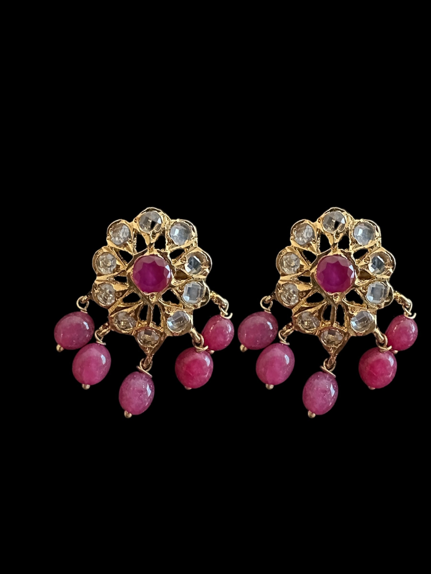 Ps336 real pearl pendant set with ruby beads ( READY TO SHIP )