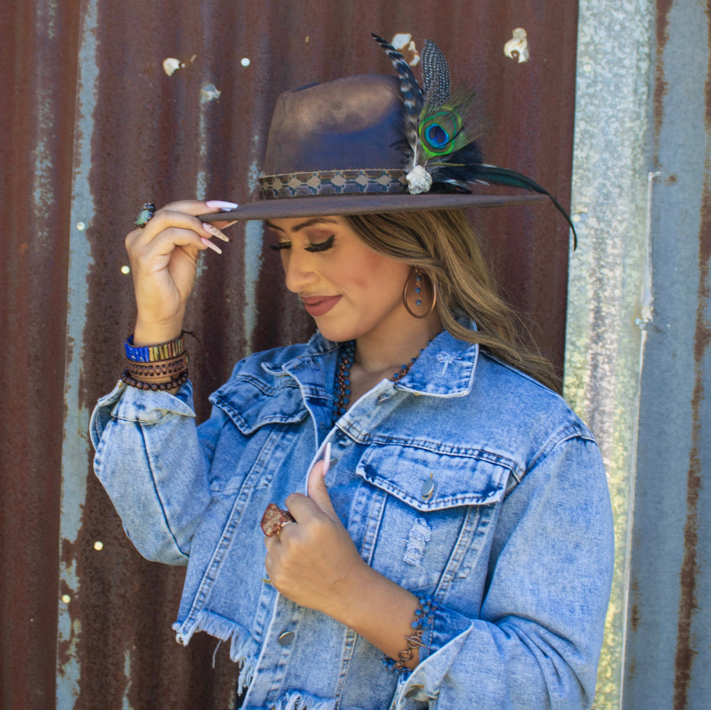 **Woven Picasso Jasper & Lapis Beaded Bracelet 809z