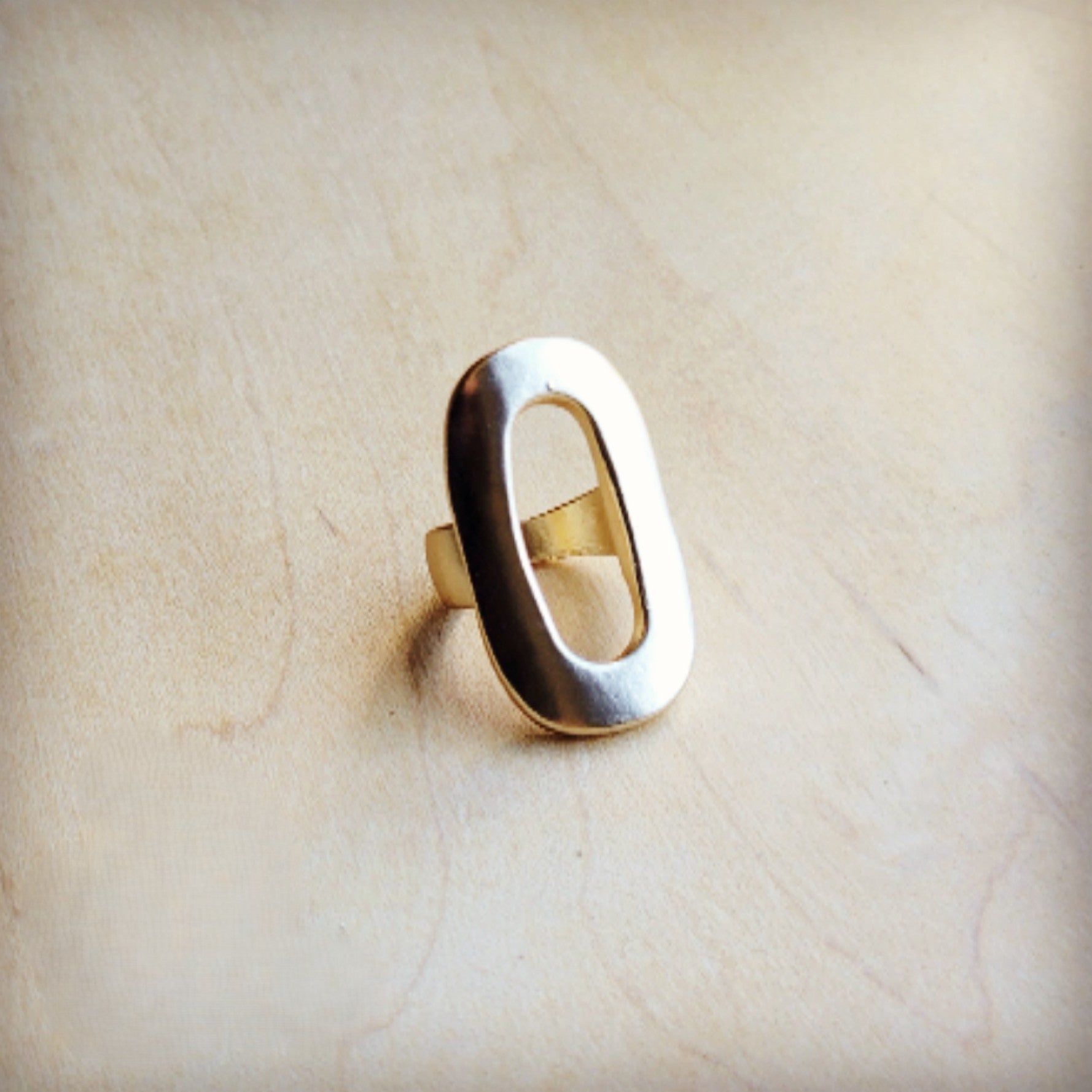 Matte Gold Electroplate Oval Ring 012c