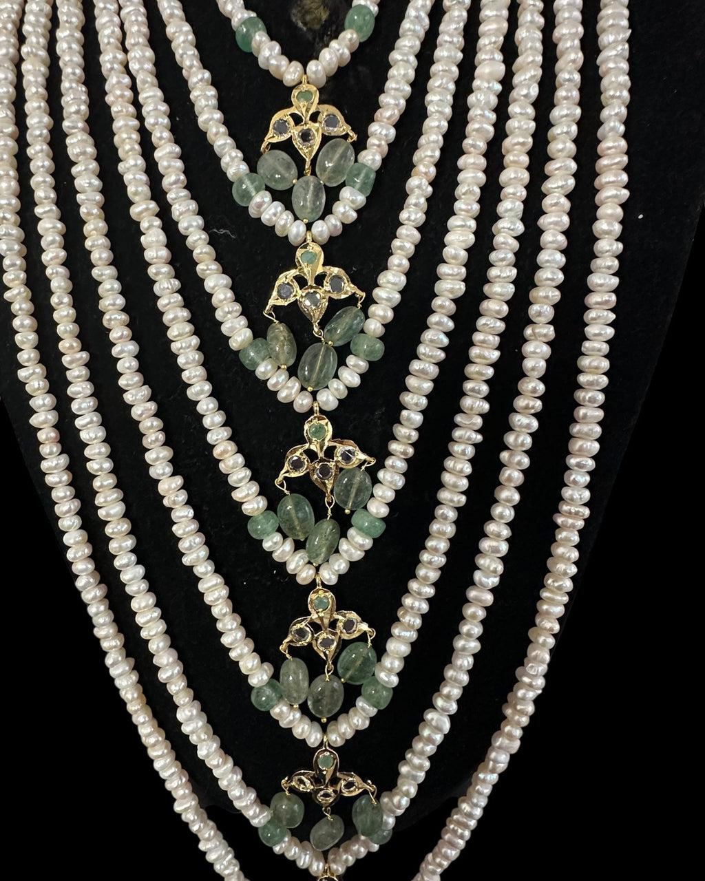 BR498 Insia bridal jadavi lacha satlada set in emeralds , ( READY TO SHIP )