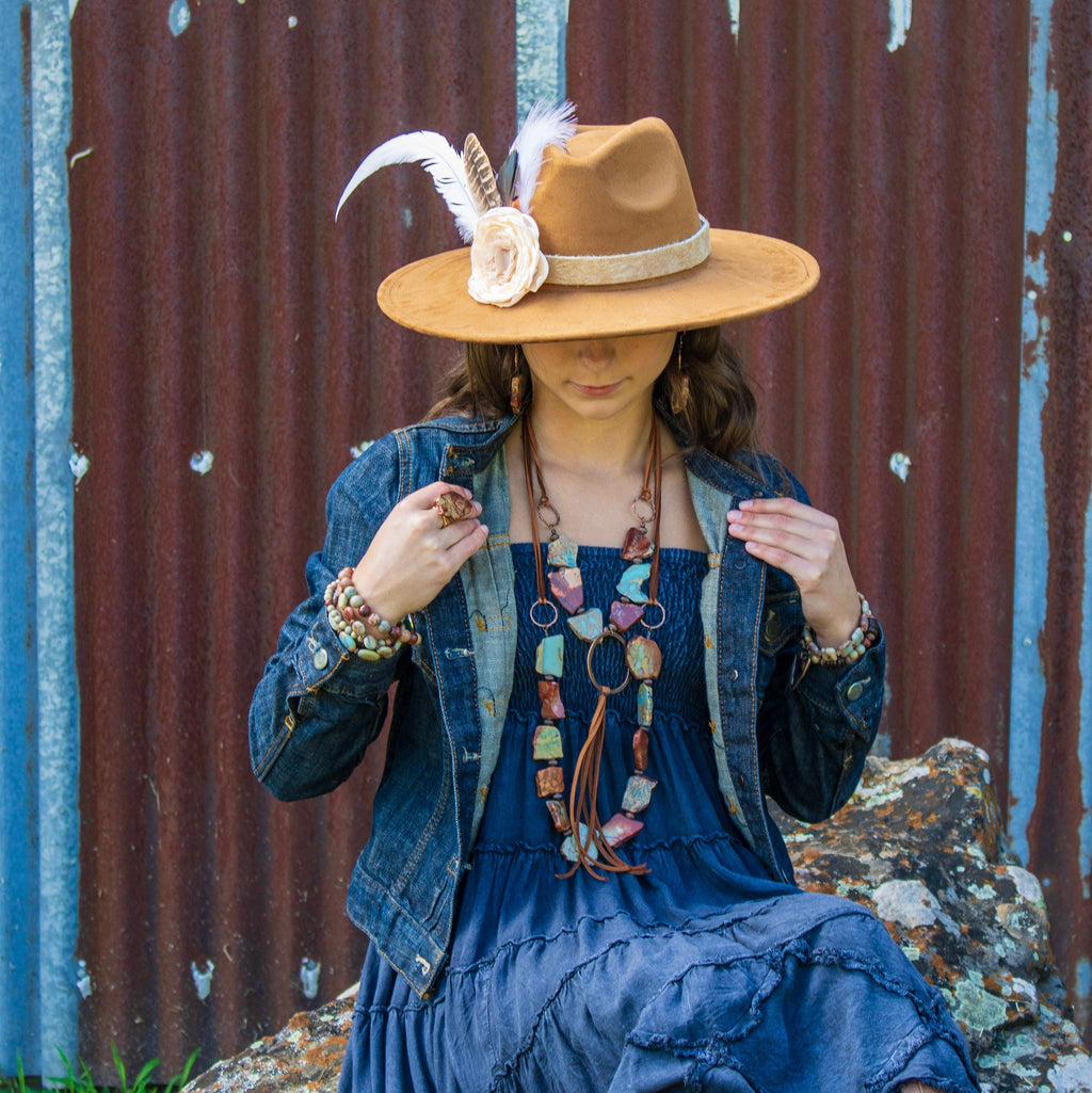 Chunky Aqua Terra Slab Cocktail Statement Ring 012r