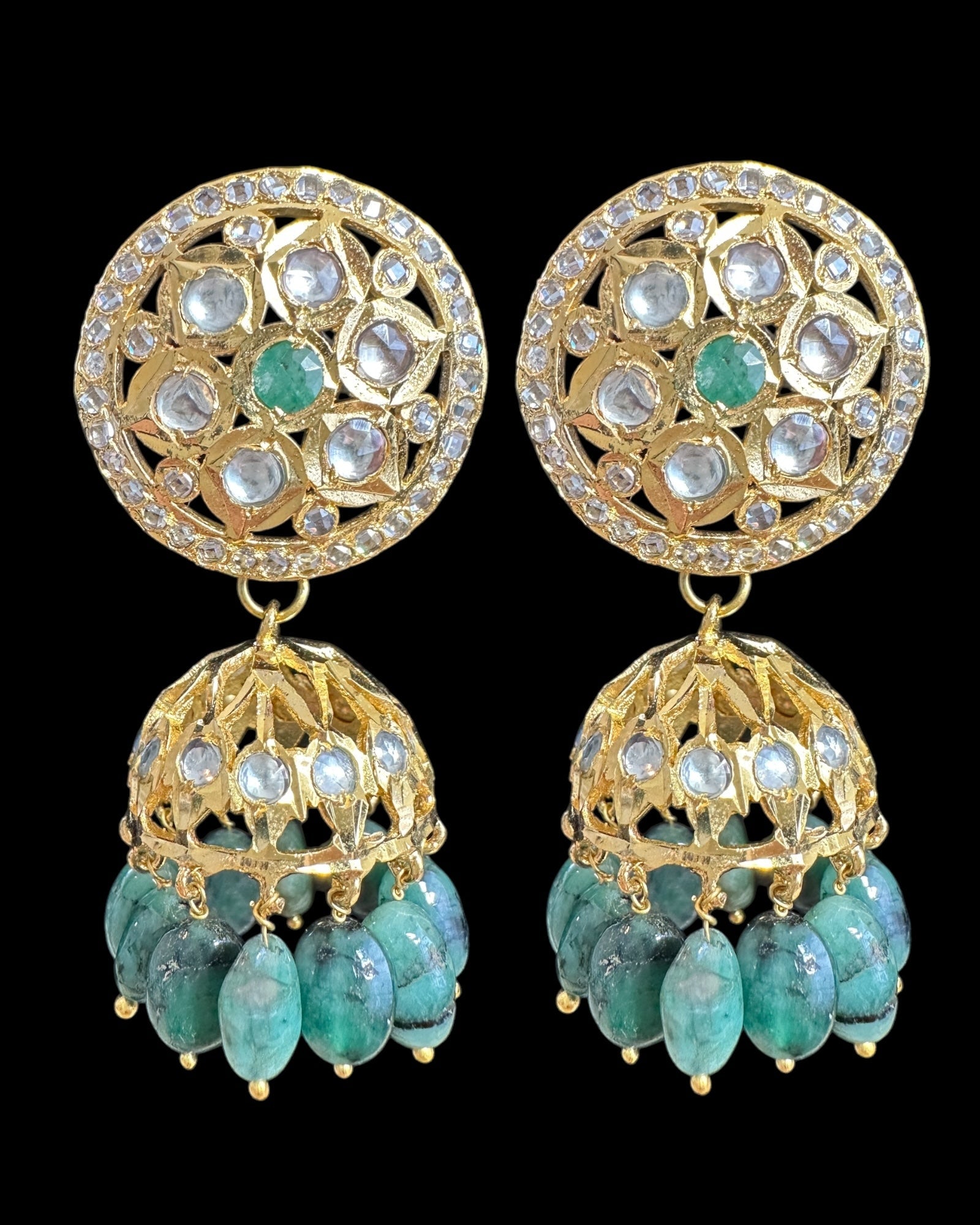 DNS182  Aleezay necklace with emerald stones ( READY TO SHIP  )