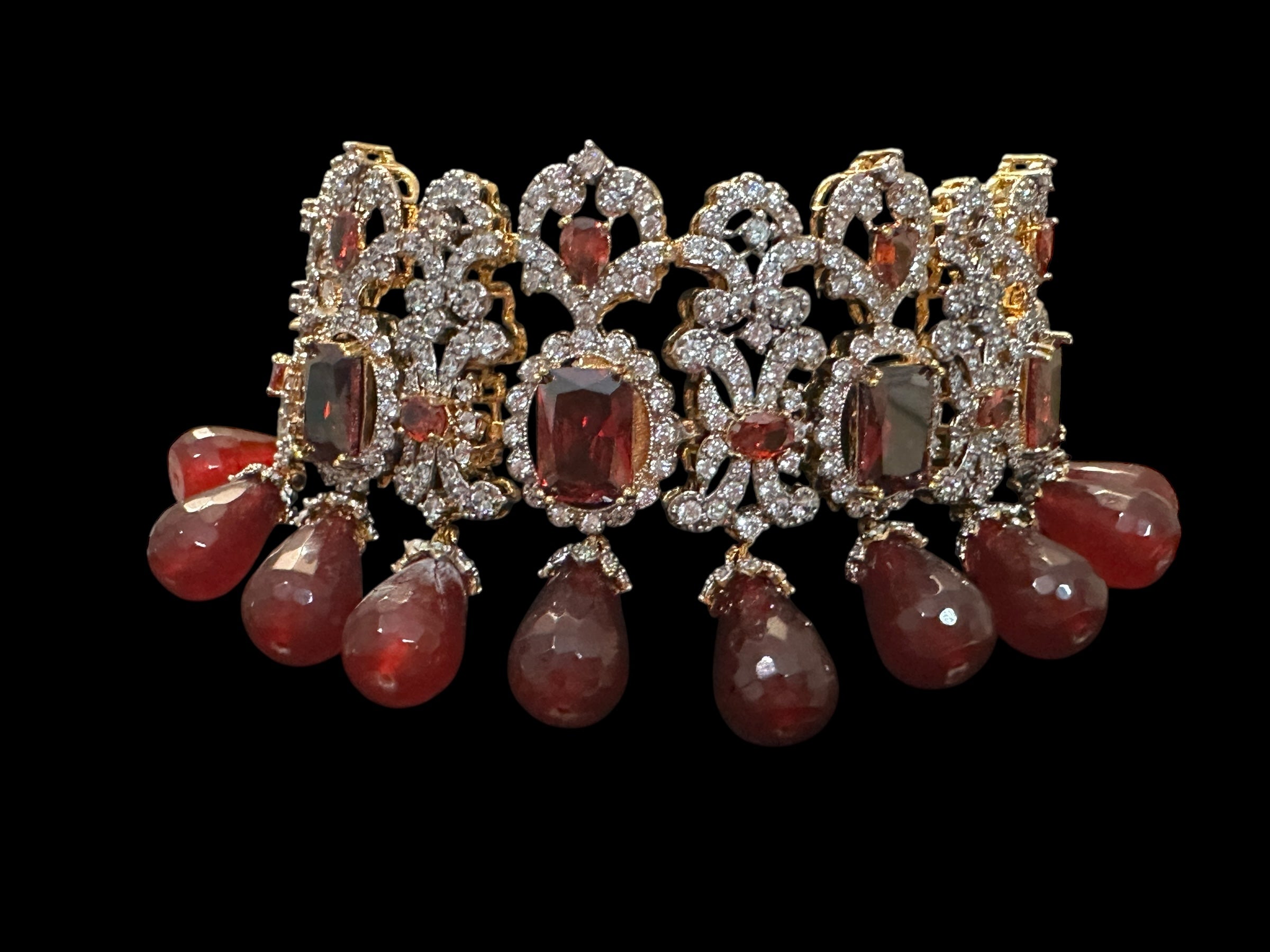 BR504 Arzoo garnet choker set   ( READY TO SHIP )