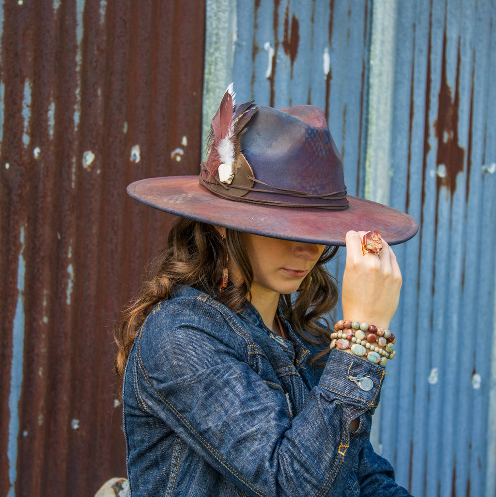 Chunky Aqua Terra Slab Cocktail Statement Ring 012r