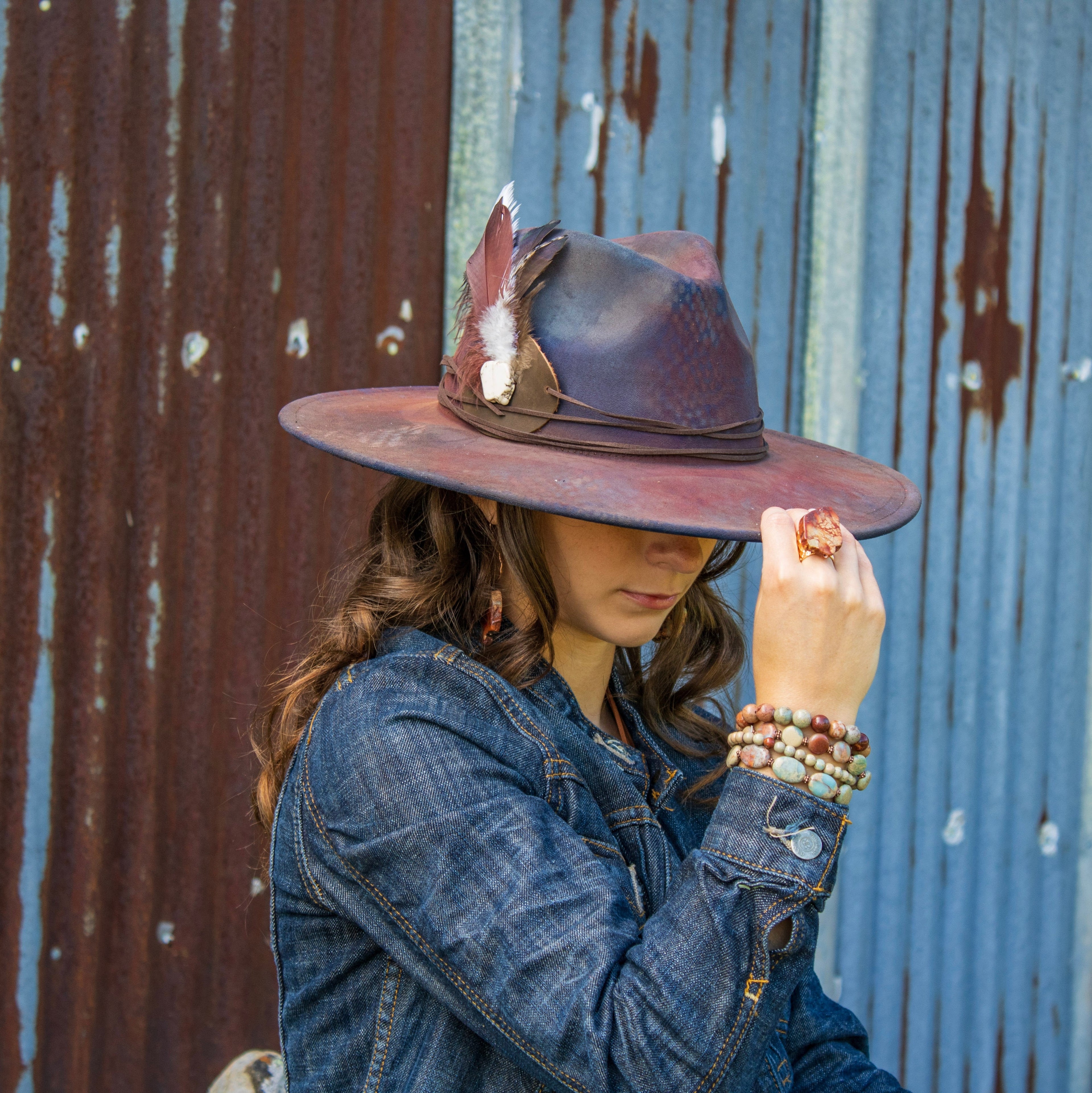 Chunky Aqua Terra Slab Cocktail Statement Ring 012r