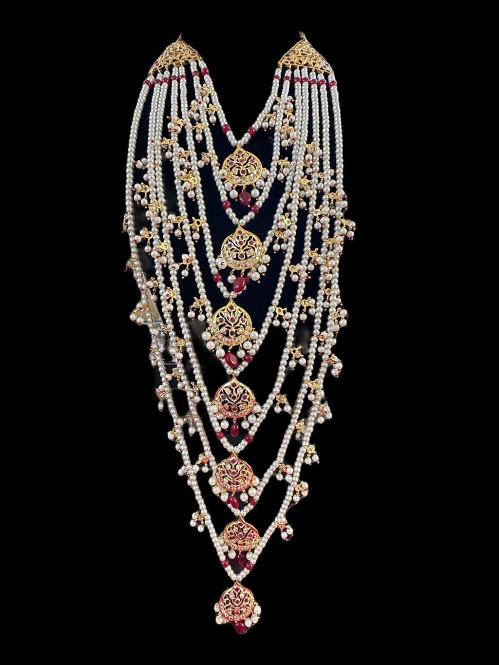 SAT87 Asmara Hyderabadi bridal satlada - ruby   ( READY TO SHIP)