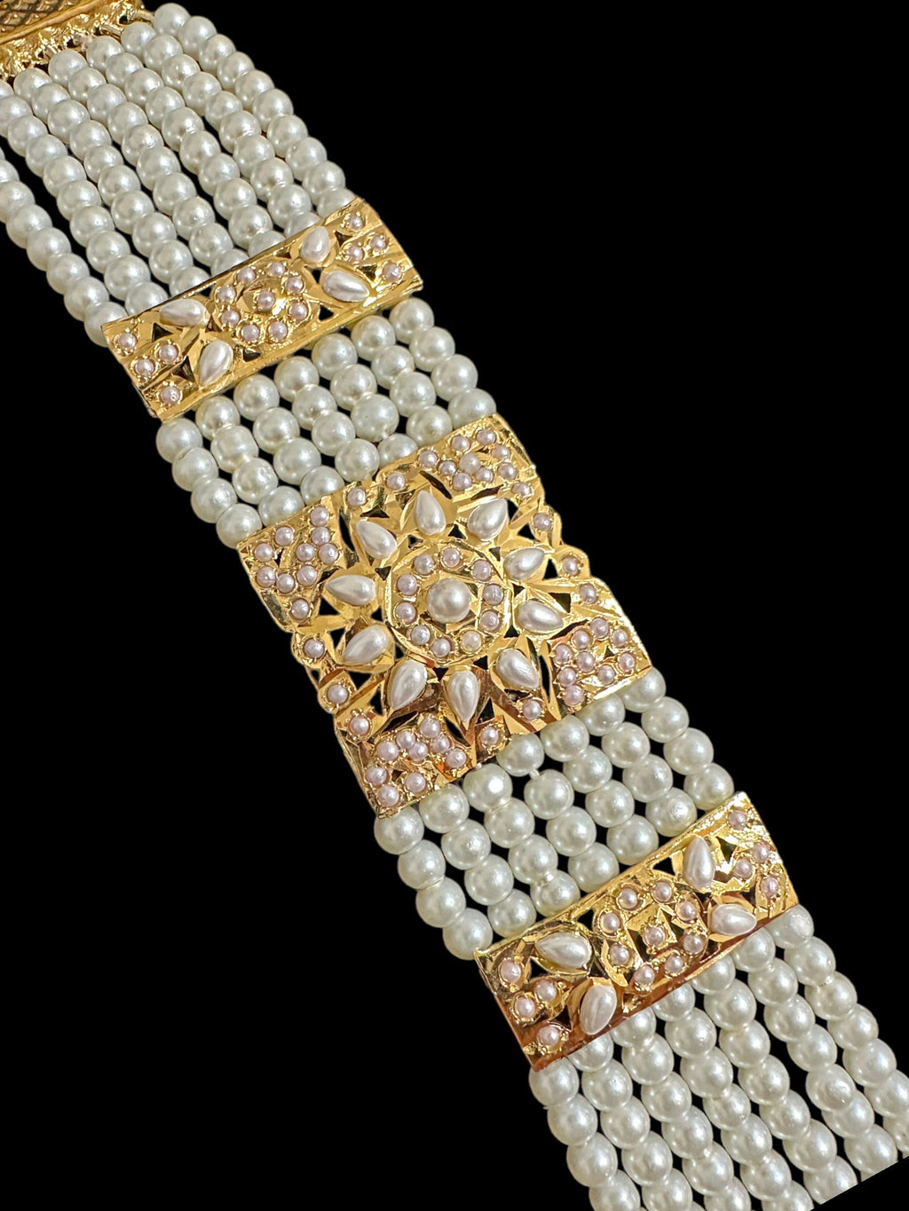 B167 pearl jadau bracelet ( SHIPS IN 3 WEEKS )