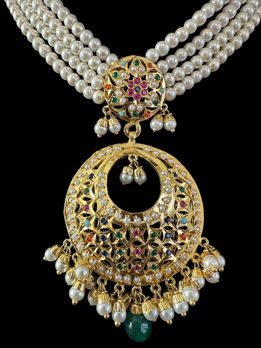 BR480 MUNIRA bridal set in Navratan ( READY TO SHIP )