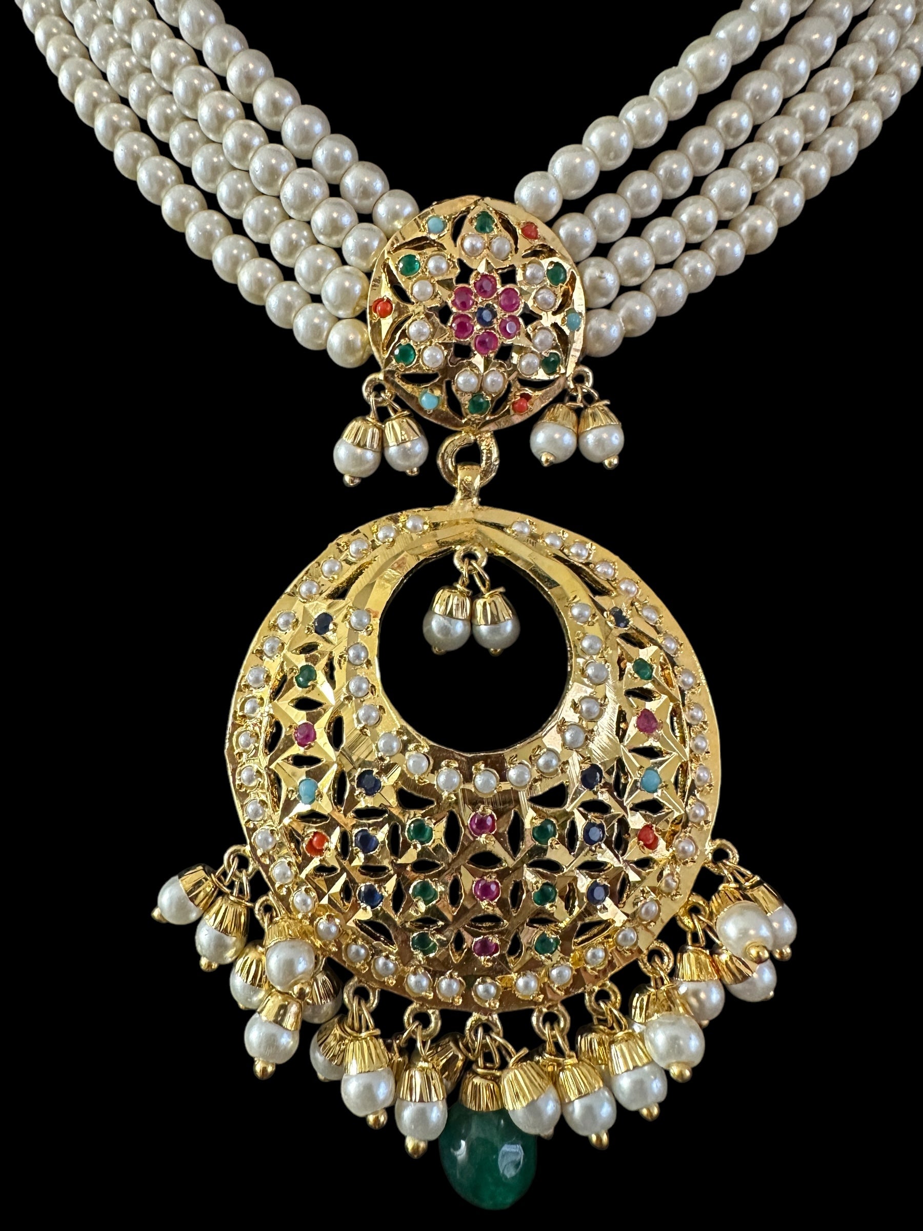 BR480 MUNIRA bridal set in Navratan ( READY TO SHIP )