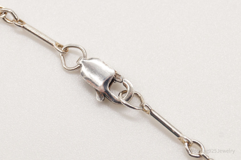 Vintage Avon Garnet Heart Sterling Silver Necklace