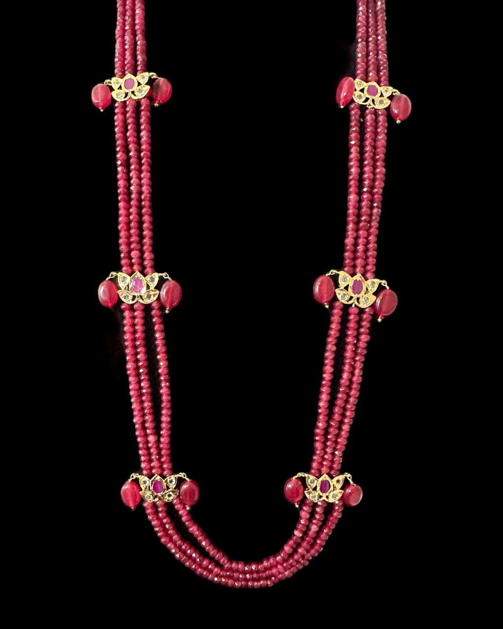 LN64 Raina Ruby  beads  necklace (SHIPS IN 3 WEEKS )