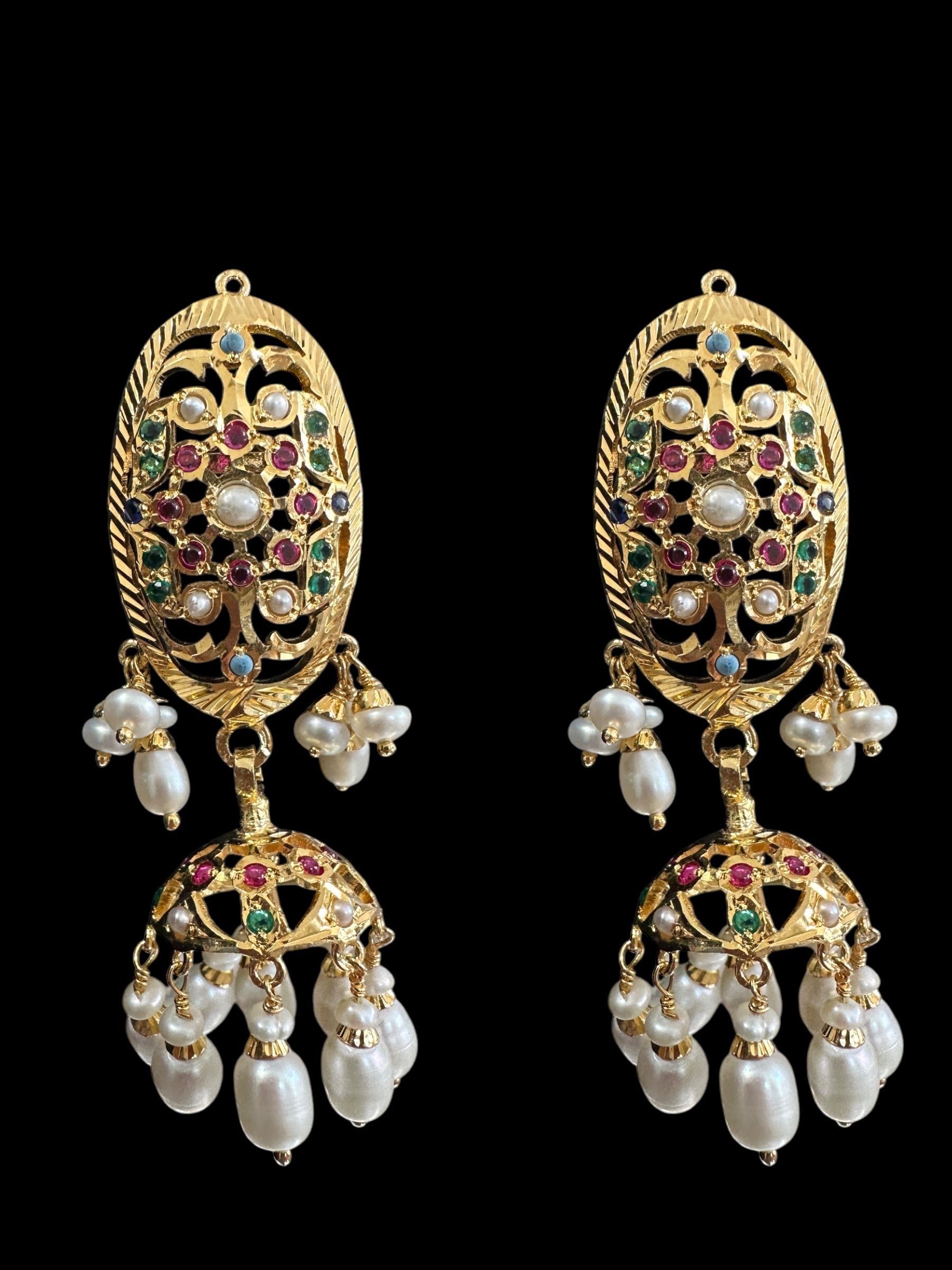 Navratan / Multicolored Jadau choker Set in Gold Plated Silver ( SHIPS IN 5 WEEKS  )