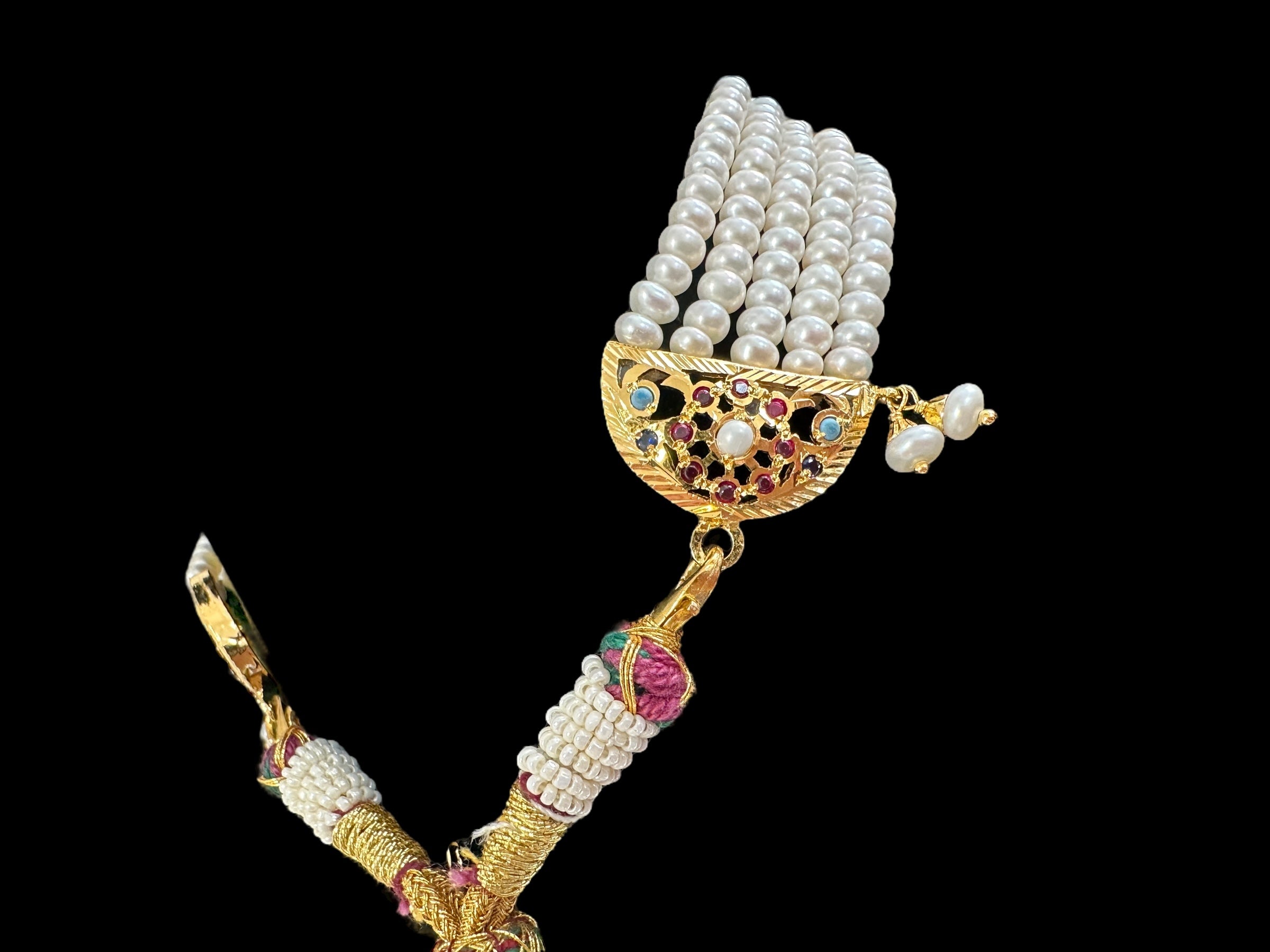 Navratan / Multicolored Jadau choker Set in Gold Plated Silver ( SHIPS IN 5 WEEKS  )