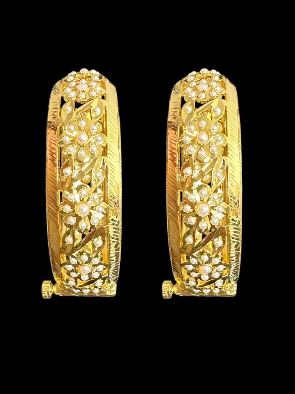 B319 Jadau  bangles ( pearl   ) ( READY TO SHIP)