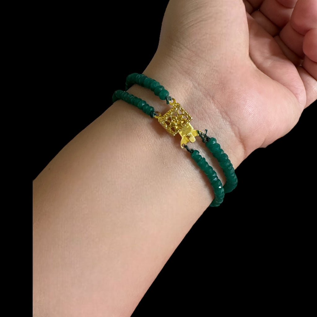 Emerald  beads bracelet ( SHIPS IN 4 WEEKS  )