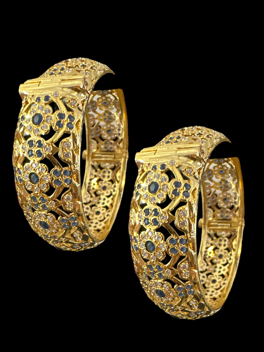 B321 Shibra bangles in sapphire zircon ( SHIPS IN 4 WEEKS )