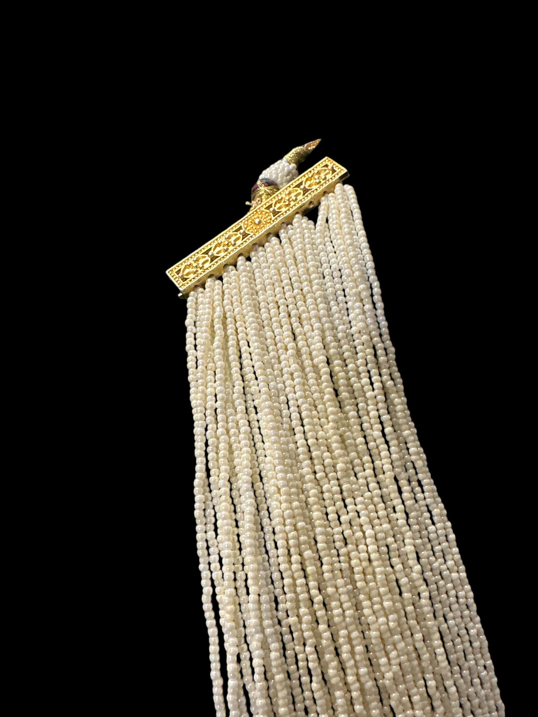 SAT100 Maha pearl  statement necklace ( multistranded) ( SHIPS IN 4 WEEKS )