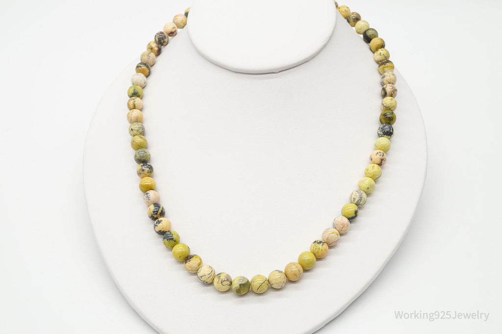 Vintage Designer LS Yellow Turquoise Bead Necklace