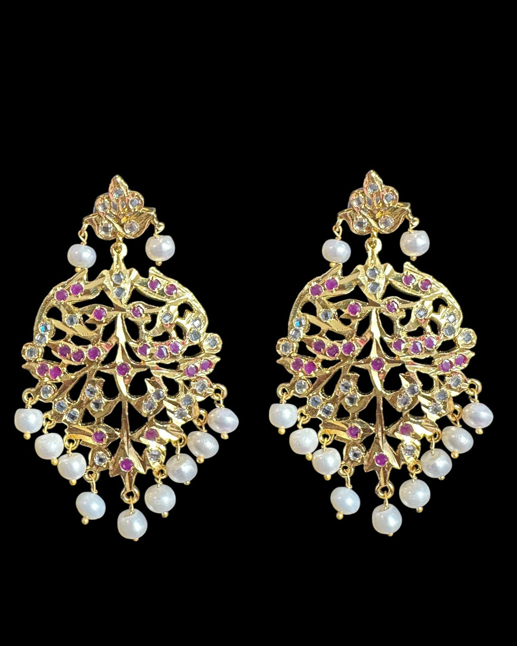 DER754  Aryana fresh water pearl gold plated earrings ( SHIPS IN 3 WEEKS )