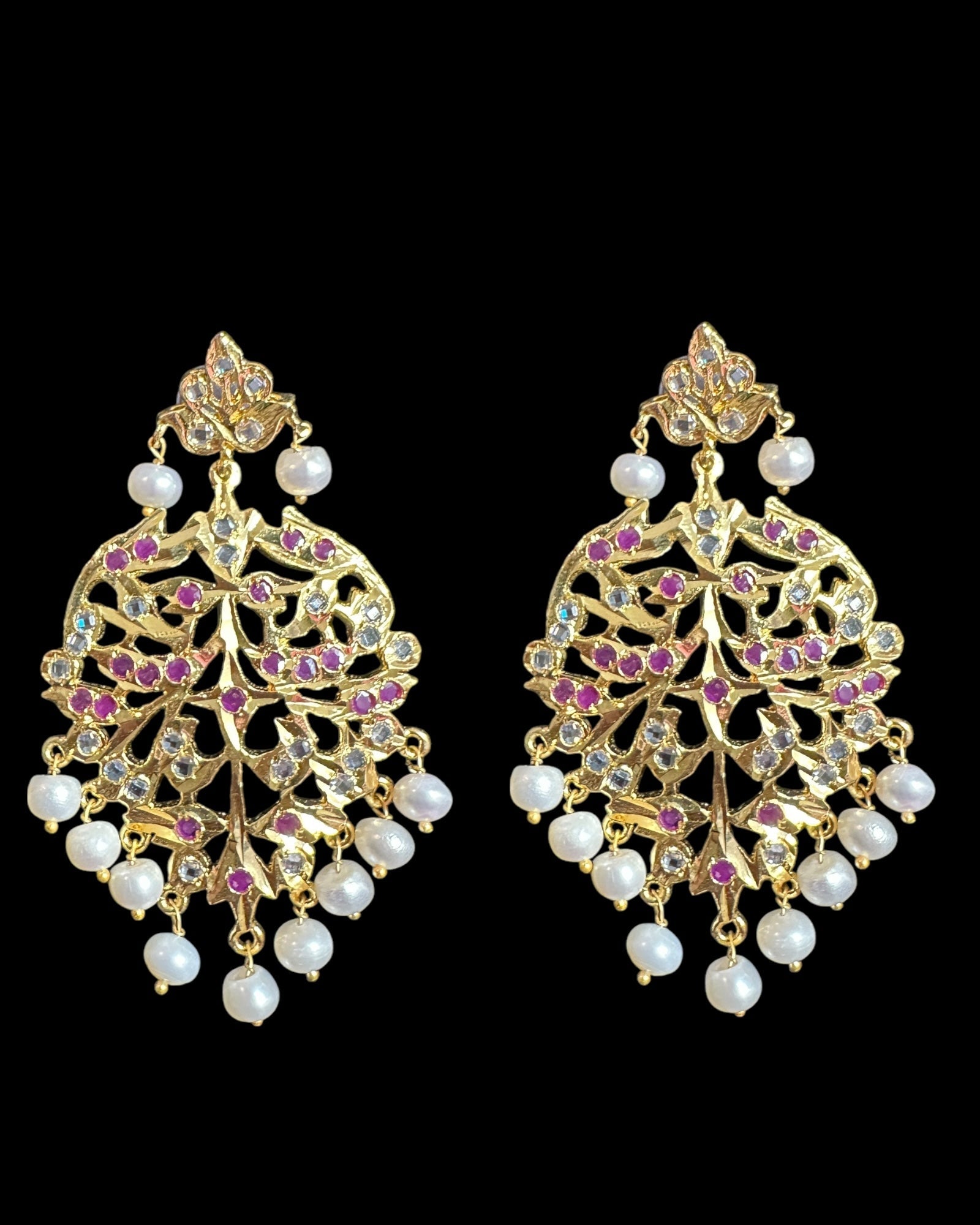 DER754  Aryana fresh water pearl gold plated earrings ( SHIPS IN 3 WEEKS )