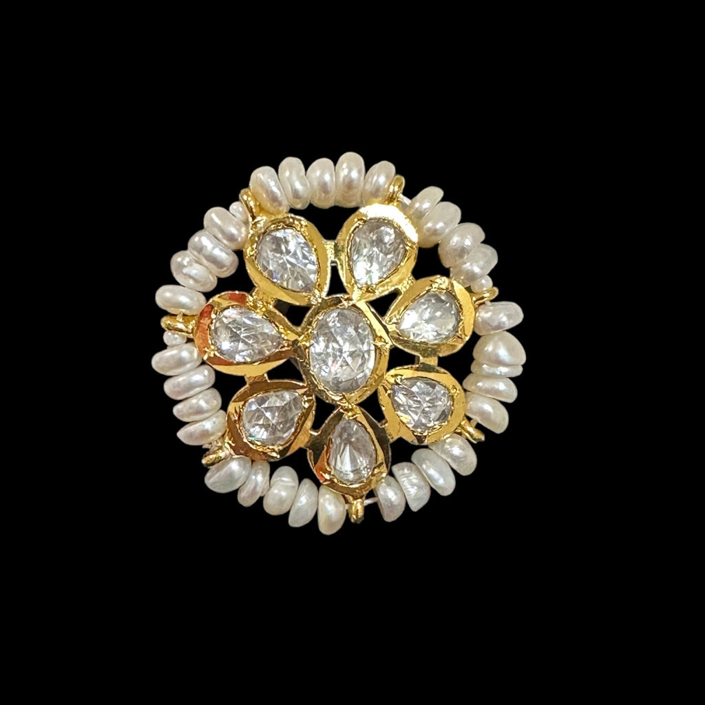 DJR95 Gold plated ring in moissanite ( READY TO SHIP )