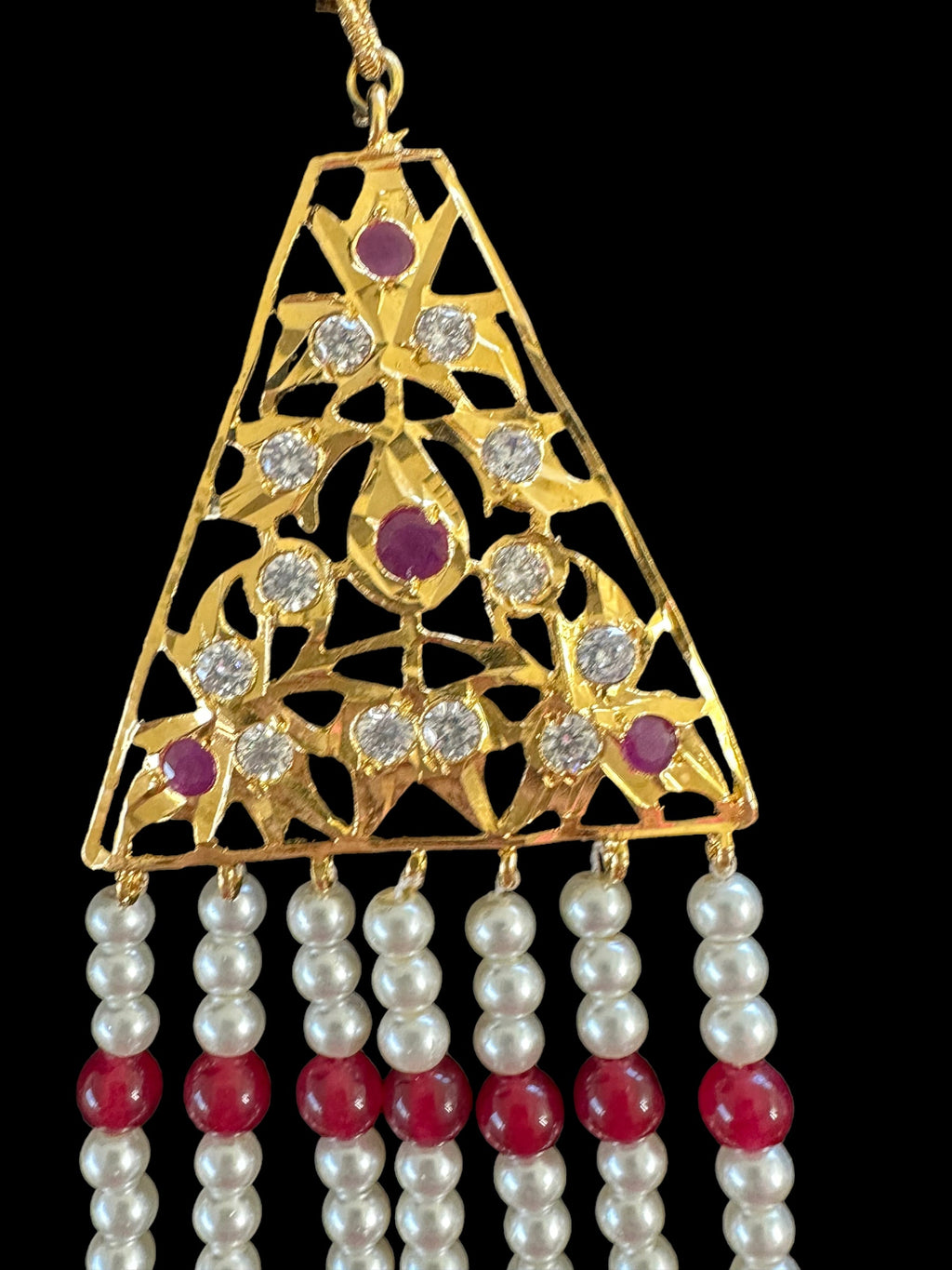 SAT87 Asmara Hyderabadi bridal satlada - ruby   ( READY TO SHIP)