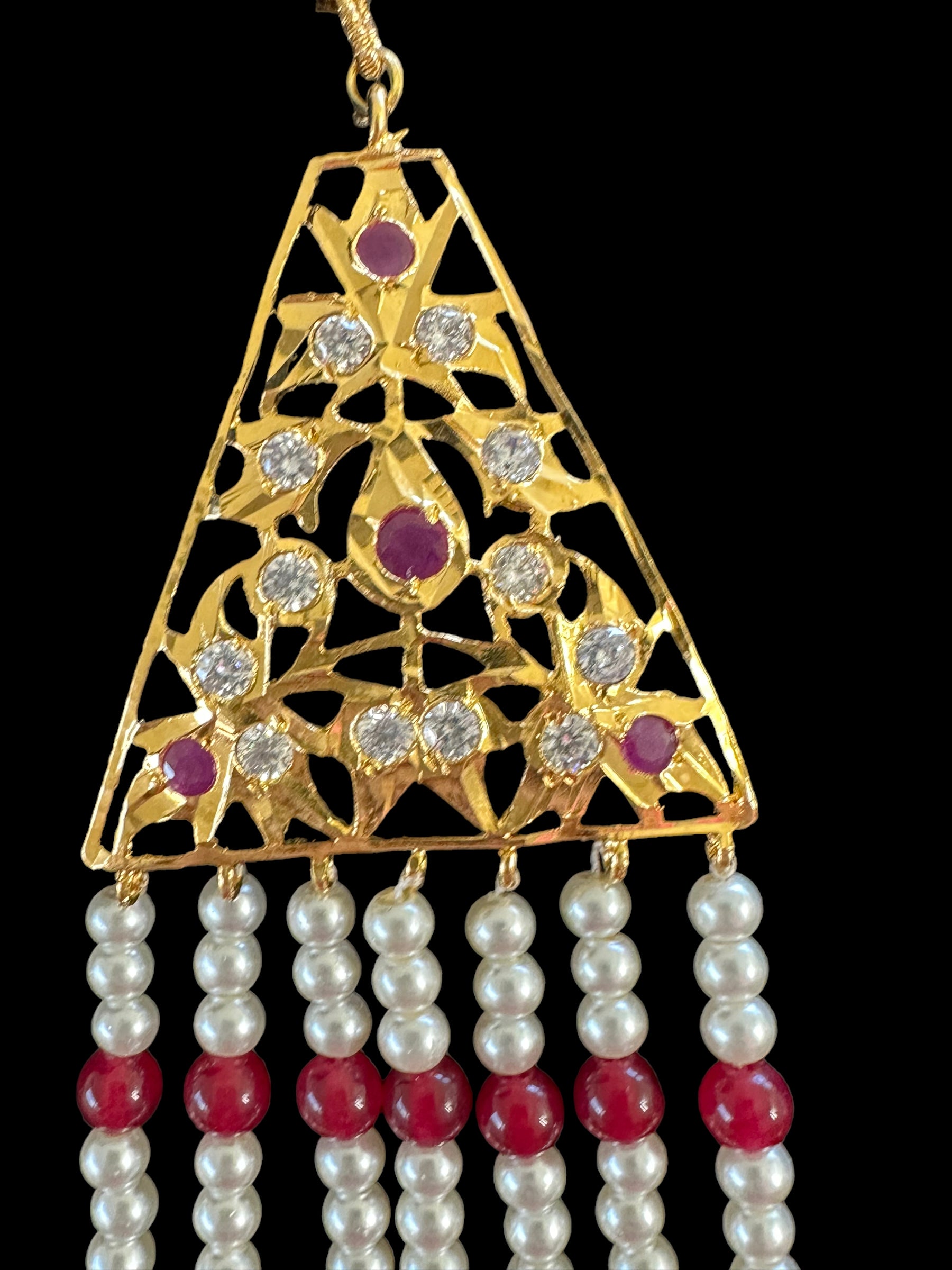SAT87 Asmara Hyderabadi bridal satlada - ruby   ( READY TO SHIP)