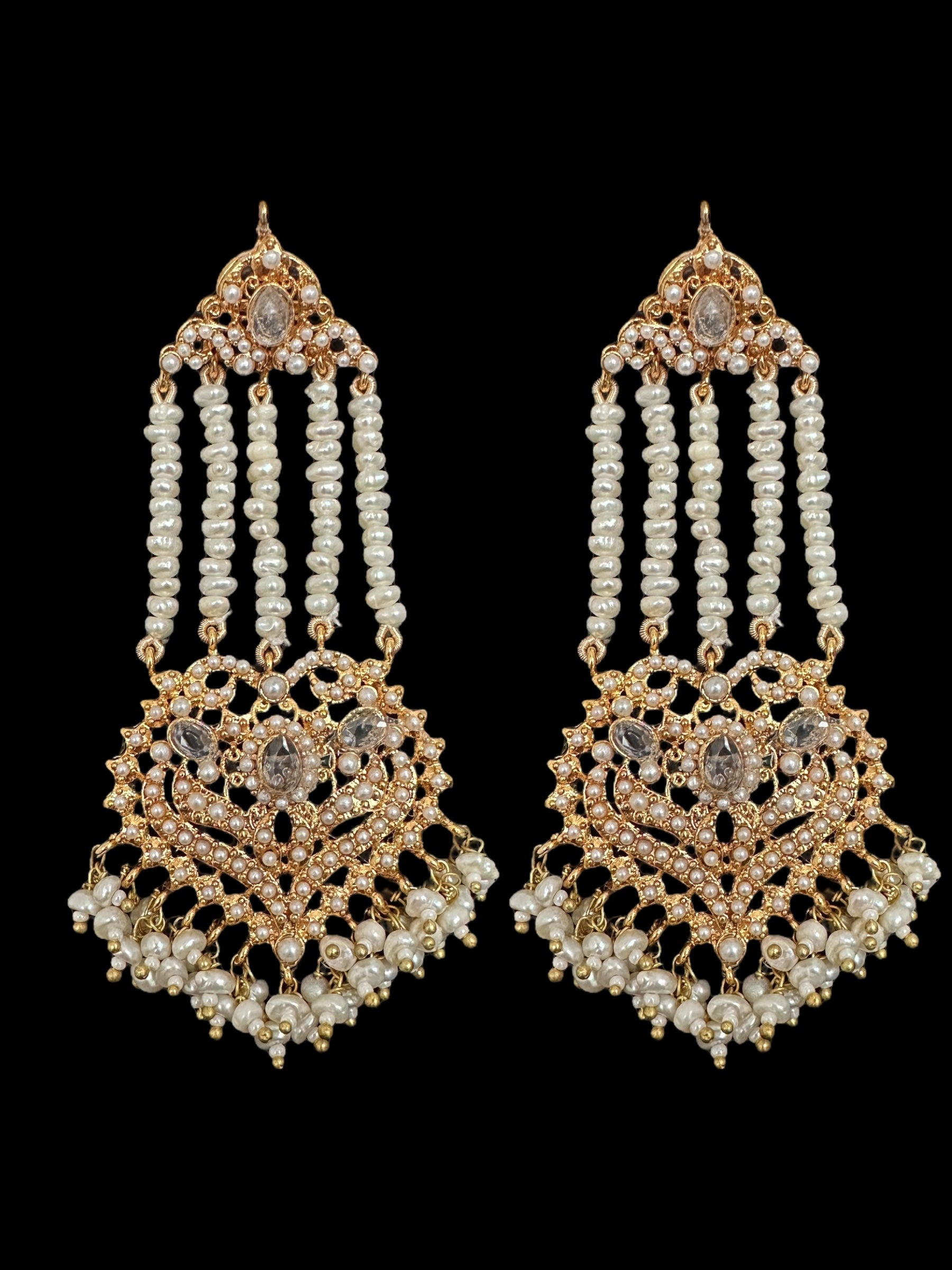 RAABYA fresh water pearl bridal choker set with earrings tika ( SHIPS IN 3 WEEKS )