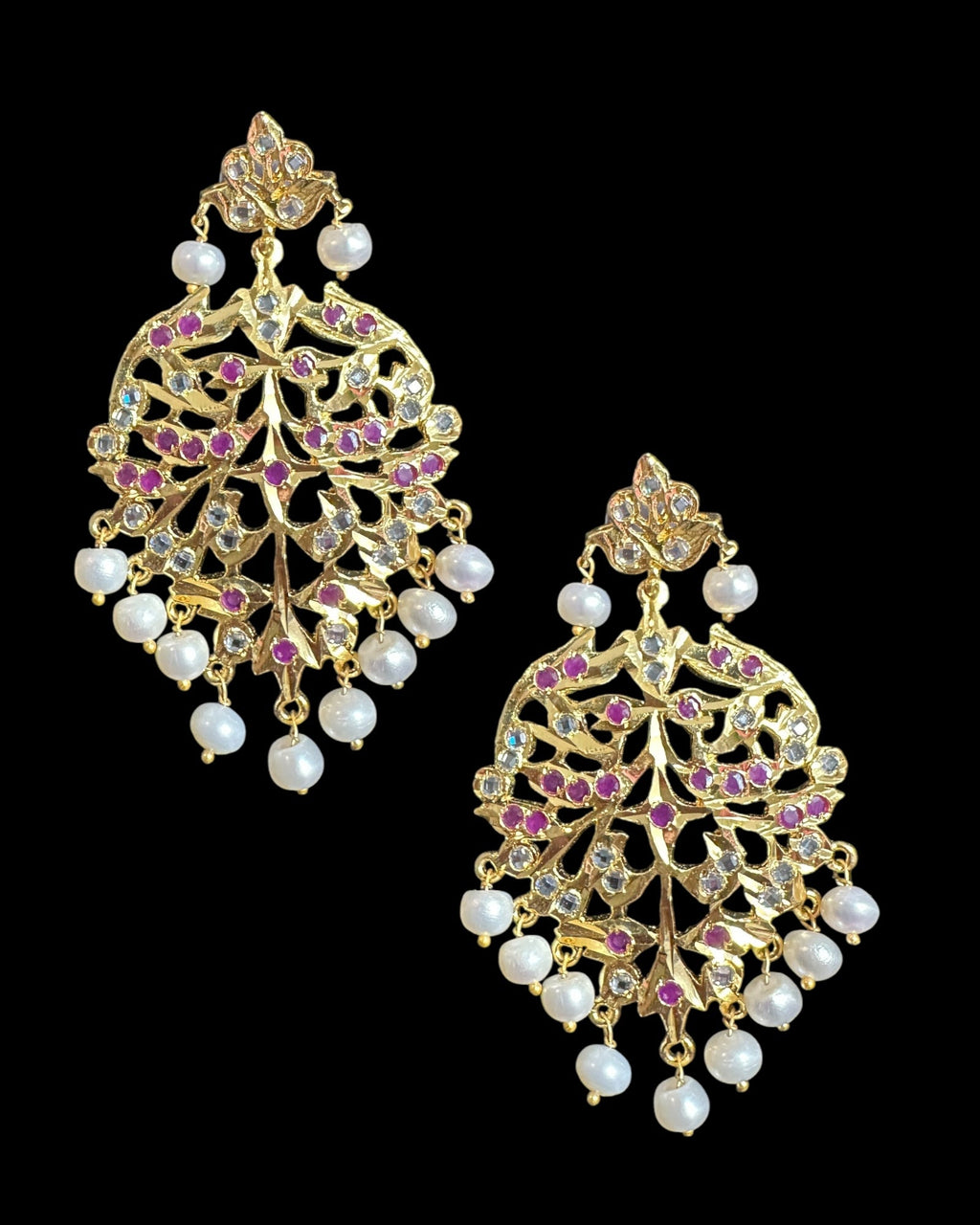 DER754  Aryana fresh water pearl gold plated earrings ( SHIPS IN 3 WEEKS )