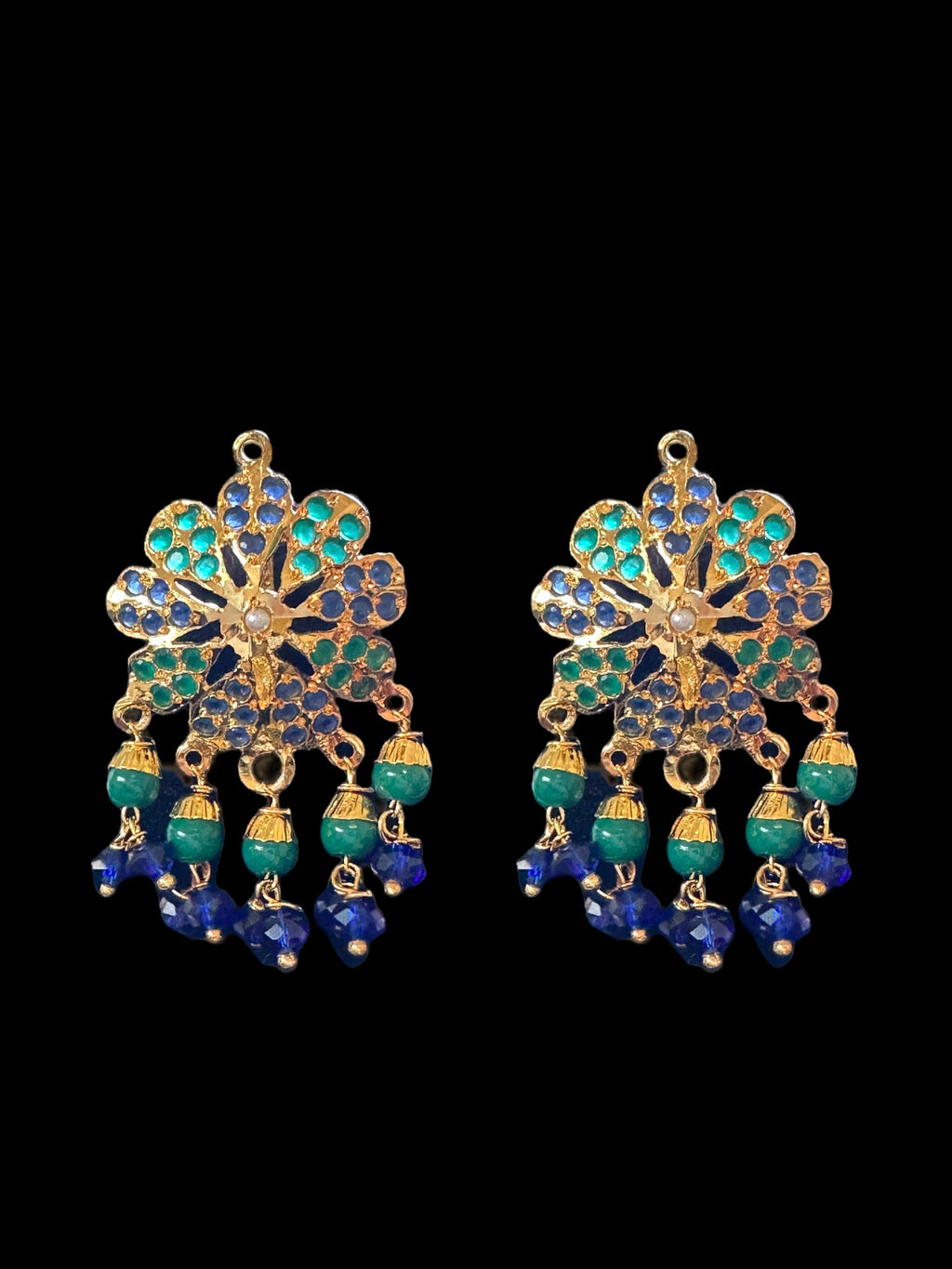 PS370 Kavya pendant set in blue green ( READY TO SHIP )