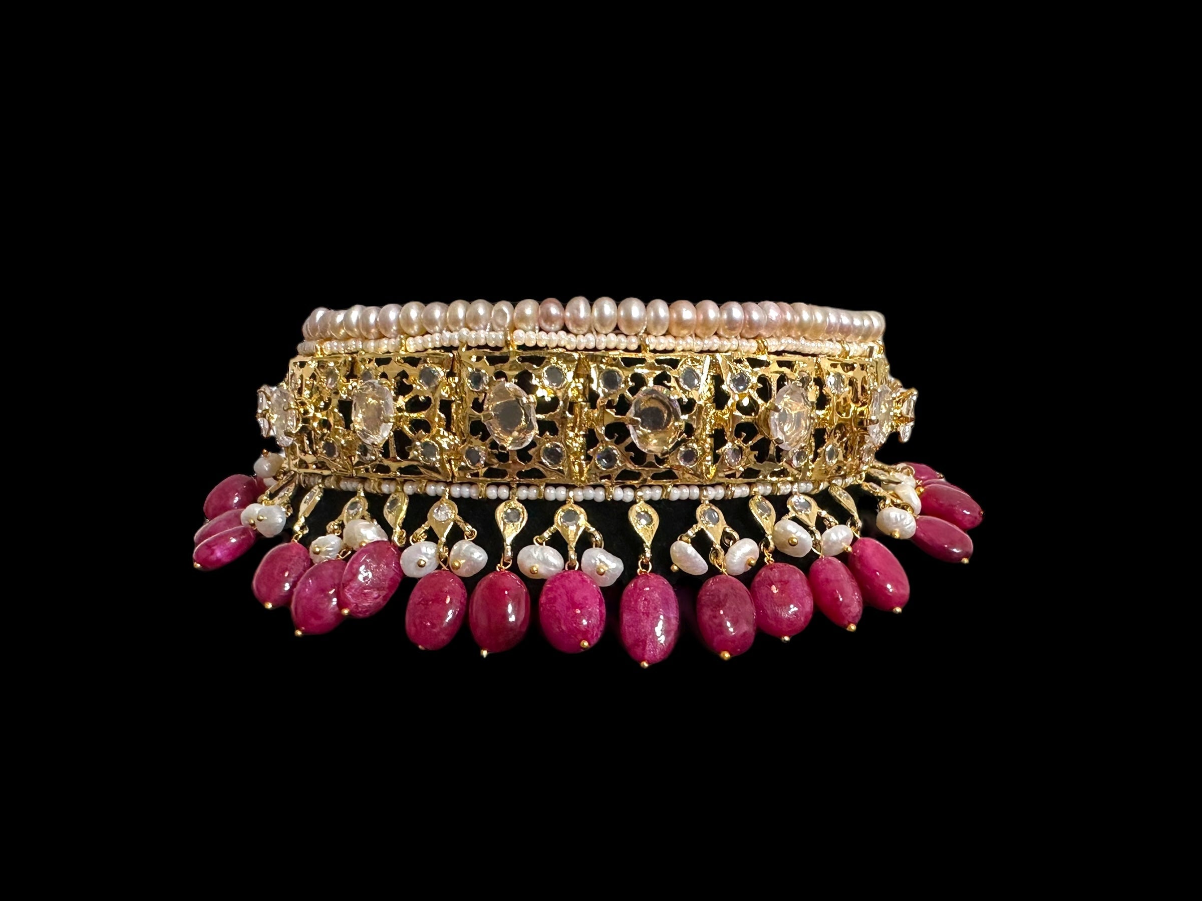 BR497 INSIA BRIDAL SET IN RUBY  ( READY TO SHIP  )