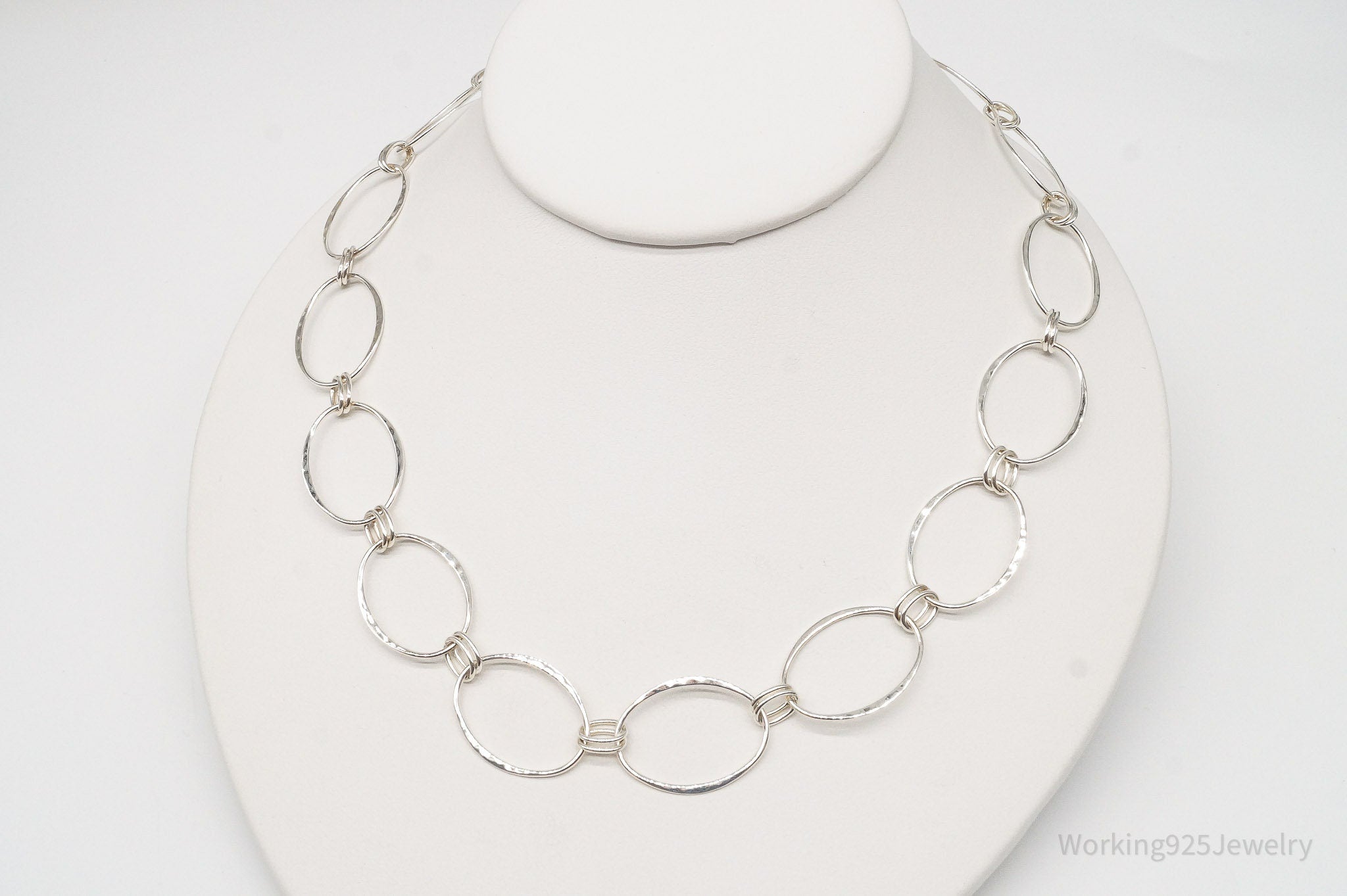 Designer RLM Studio Hammered Chainlink Sterling Silver Necklace