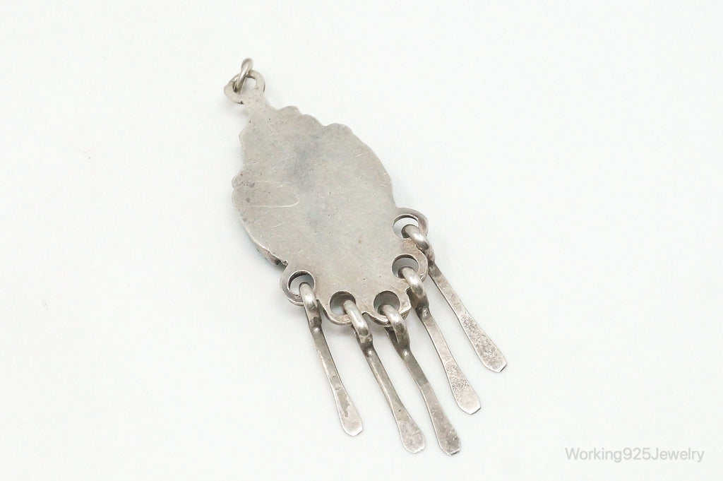 Vintage Native American Zuni Turquoise Sterling Silver Pendant