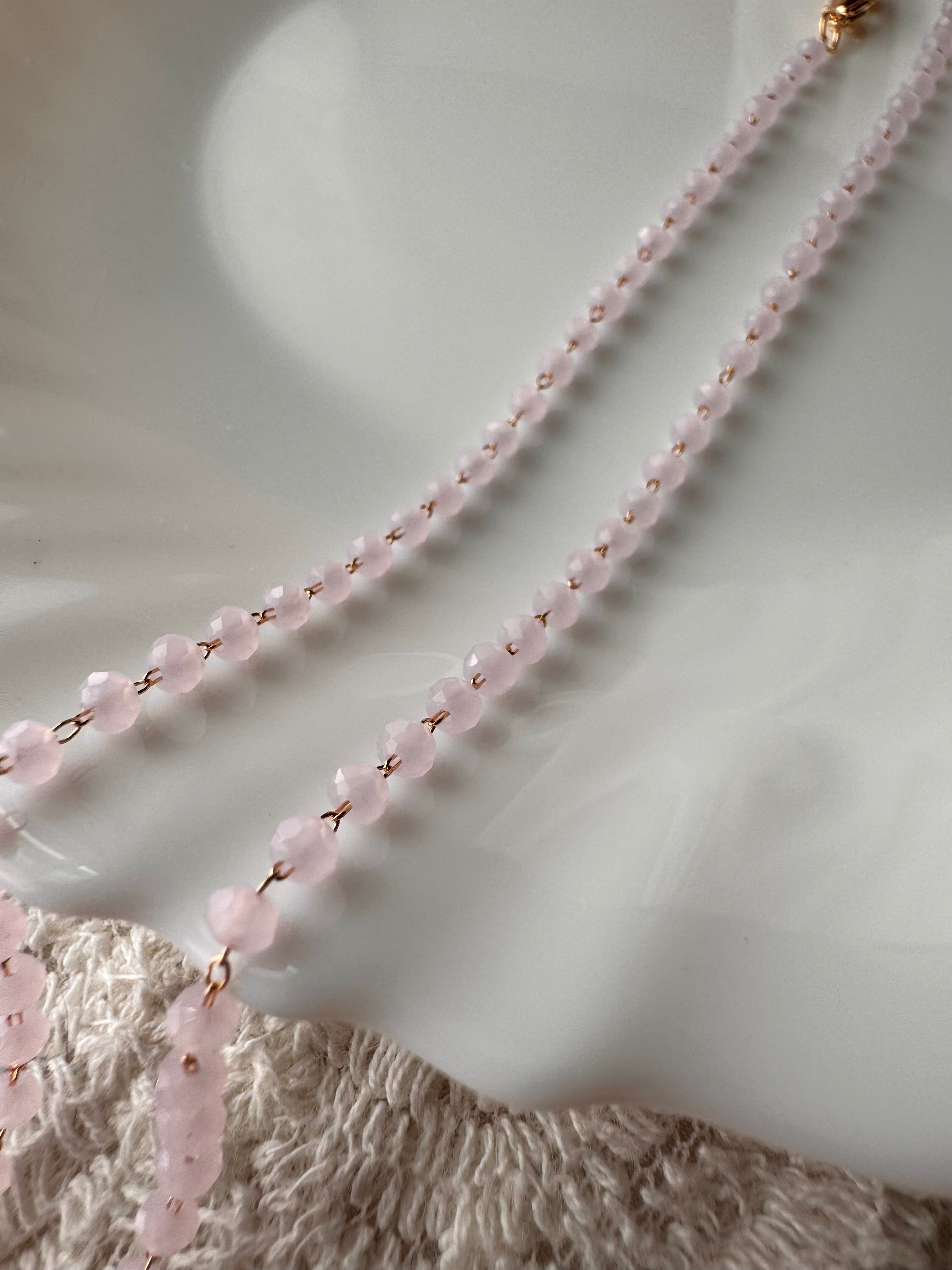 Baby Pink Beaded Necklace