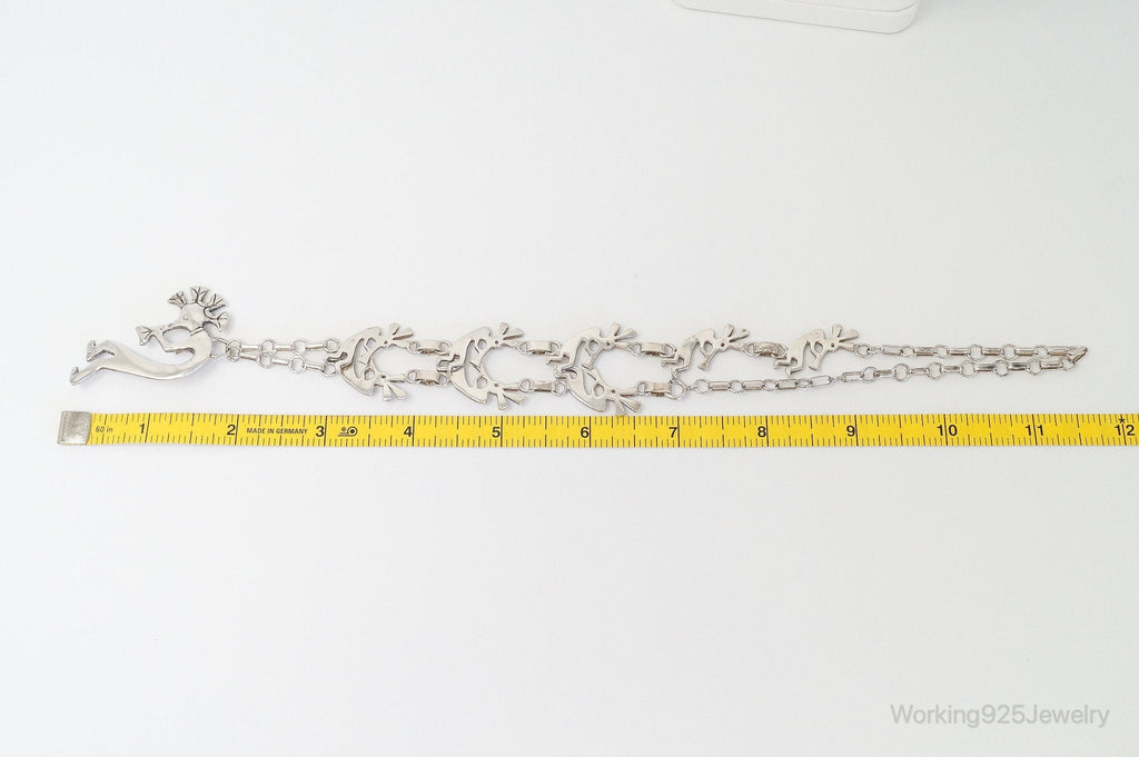 Vintage Native America GSNM Dancing Kokopelli Sterling Silver Necklace