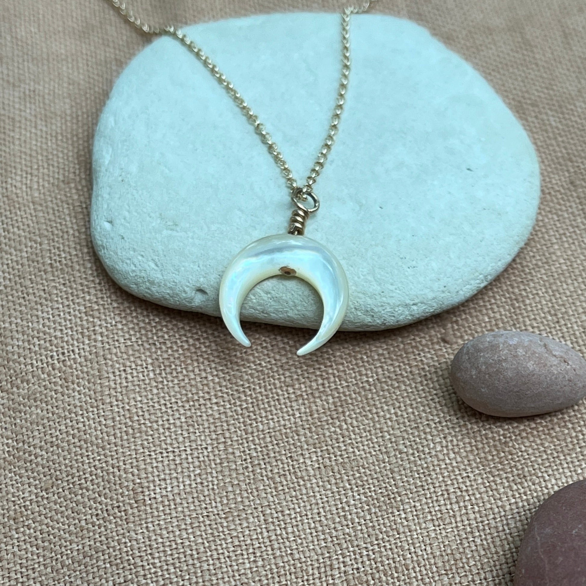 CRESCENT MOTHER OF PEARL NECKLACE