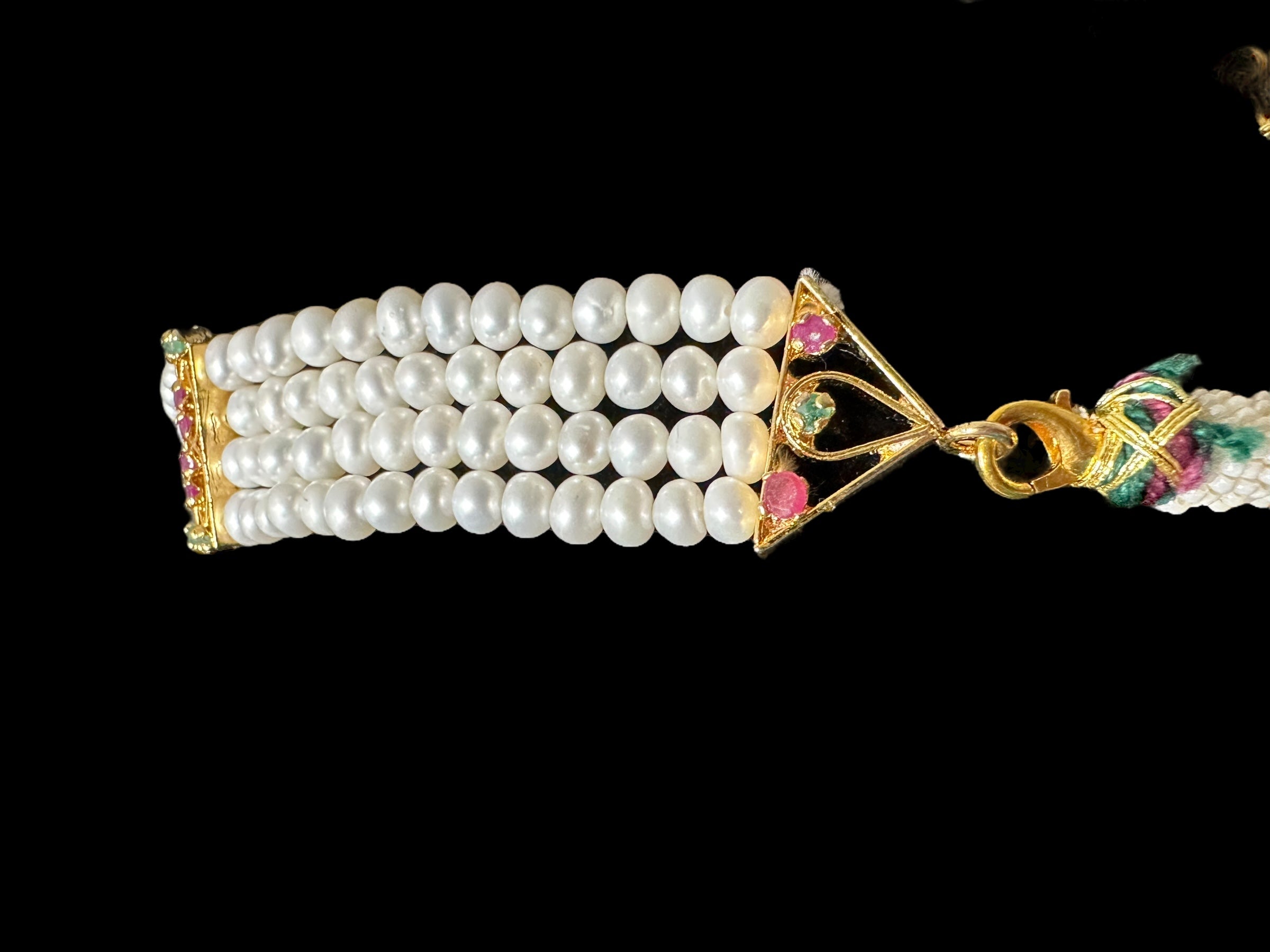 C510 Ruby emerald choker with earrings ( READY TO SHIP )