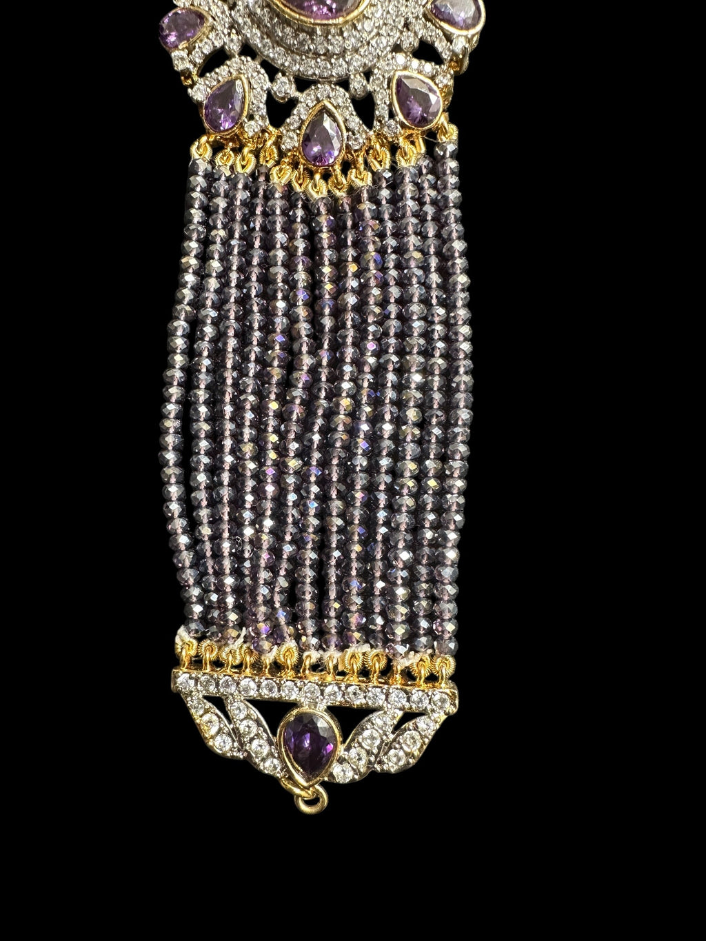 C526 Erin zircon choker in purple ( SHIPS IN 4 WEEKS )