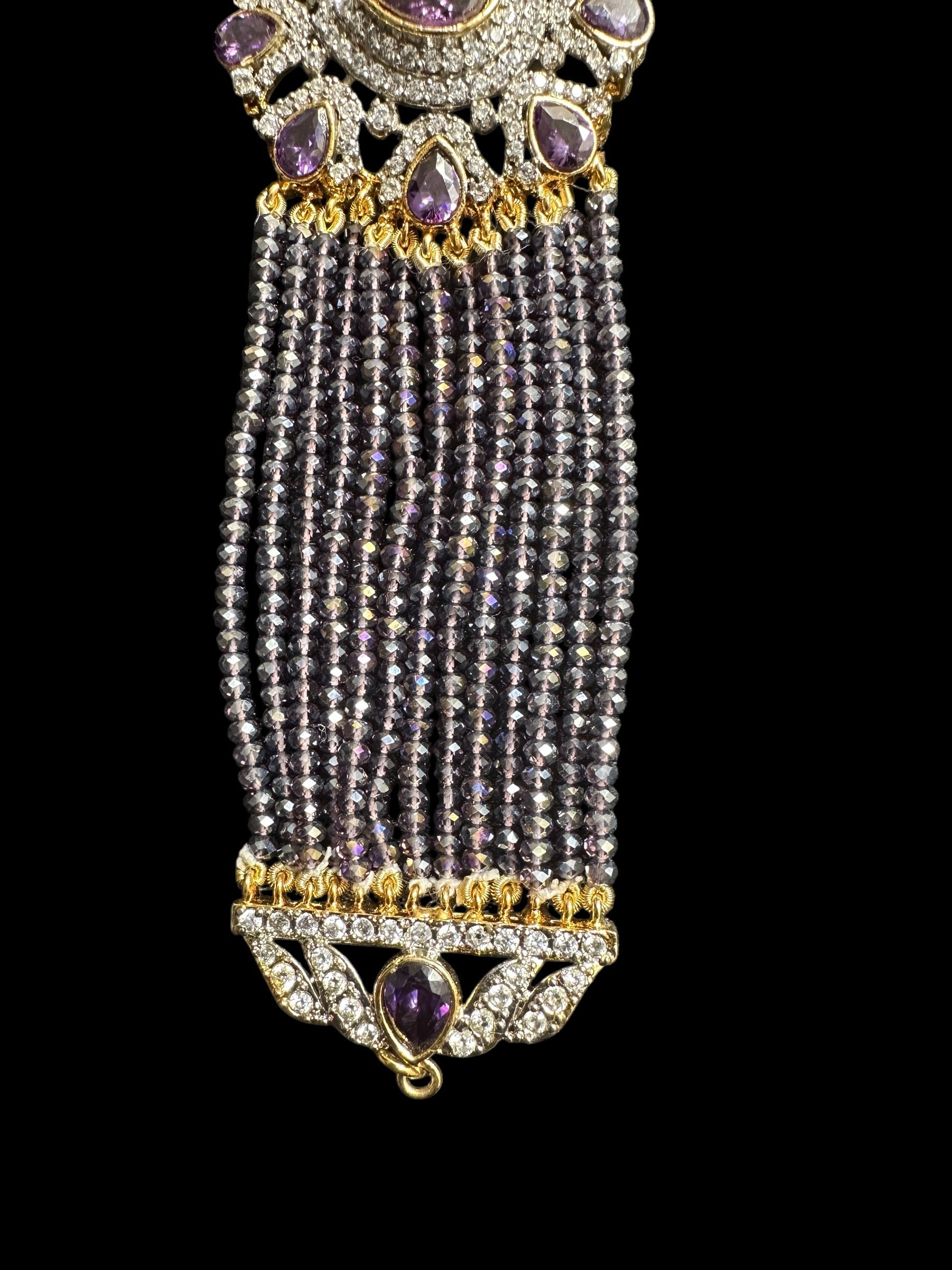 C526 Erin zircon choker in purple ( SHIPS IN 4 WEEKS )