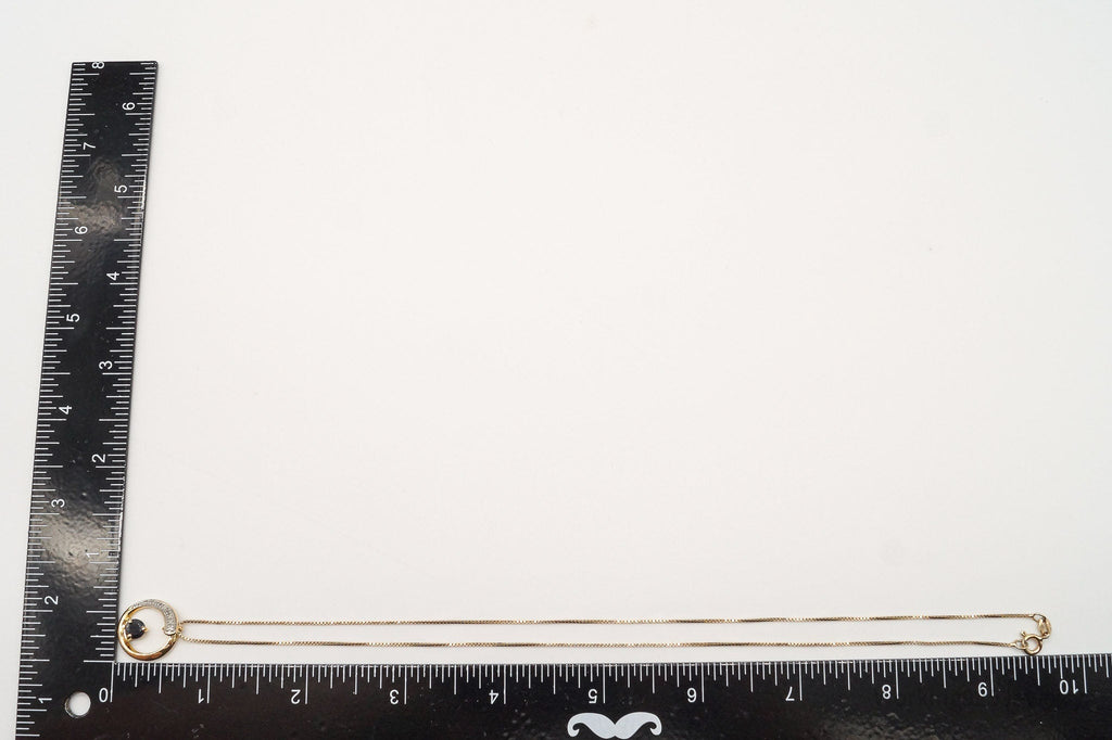 Designer Ross Simons Sapphires One Diamond Gold Vermeil Sterling Silver Necklace