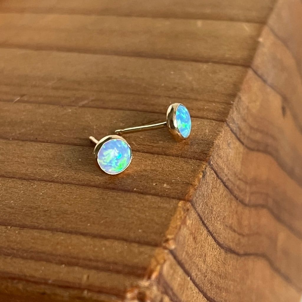 BLUE OPAL STUD EARRINGS