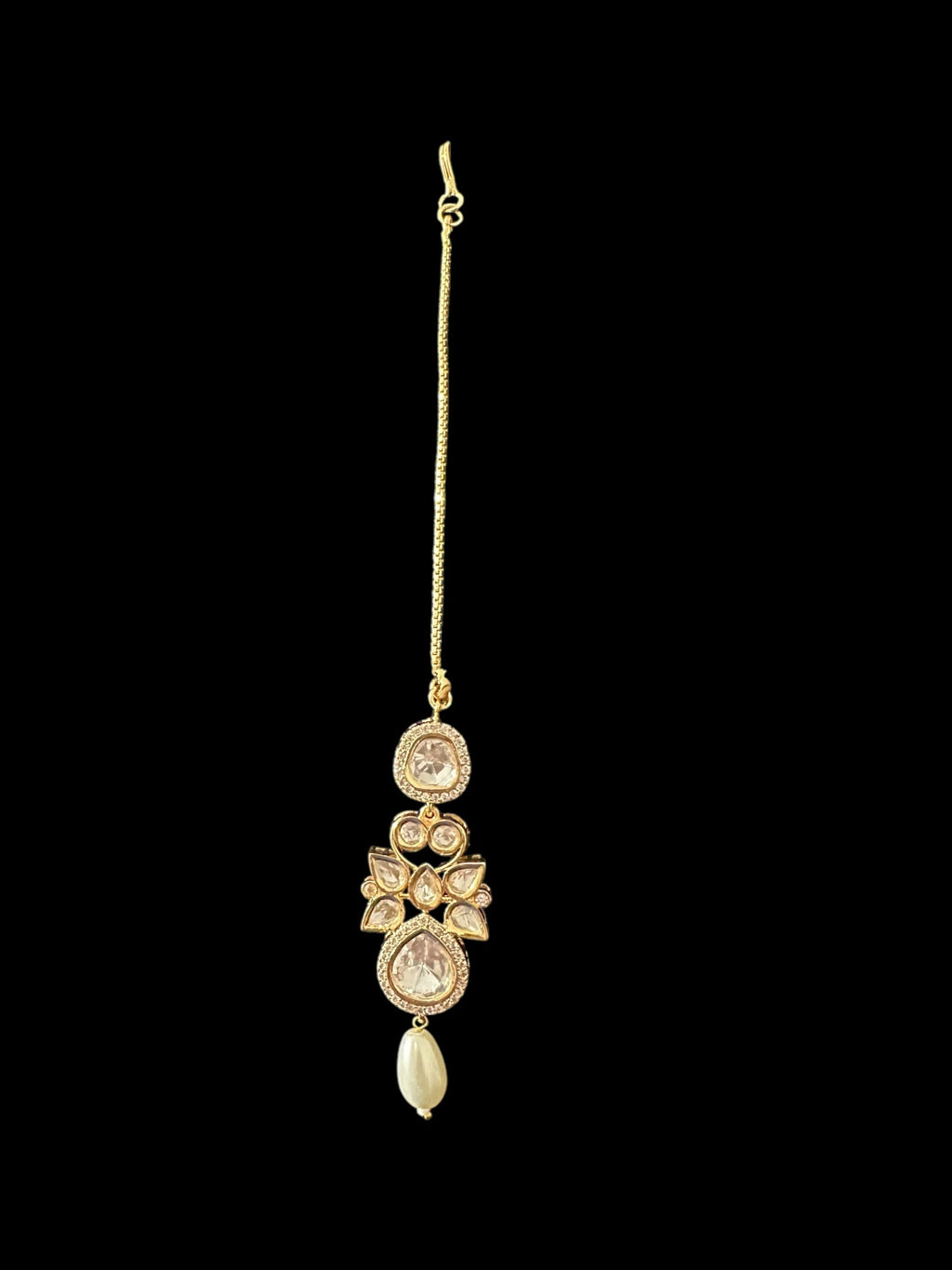 DNS196 Tanu polki necklace set with pearls ( SHIPS IN 4 WEEKS )