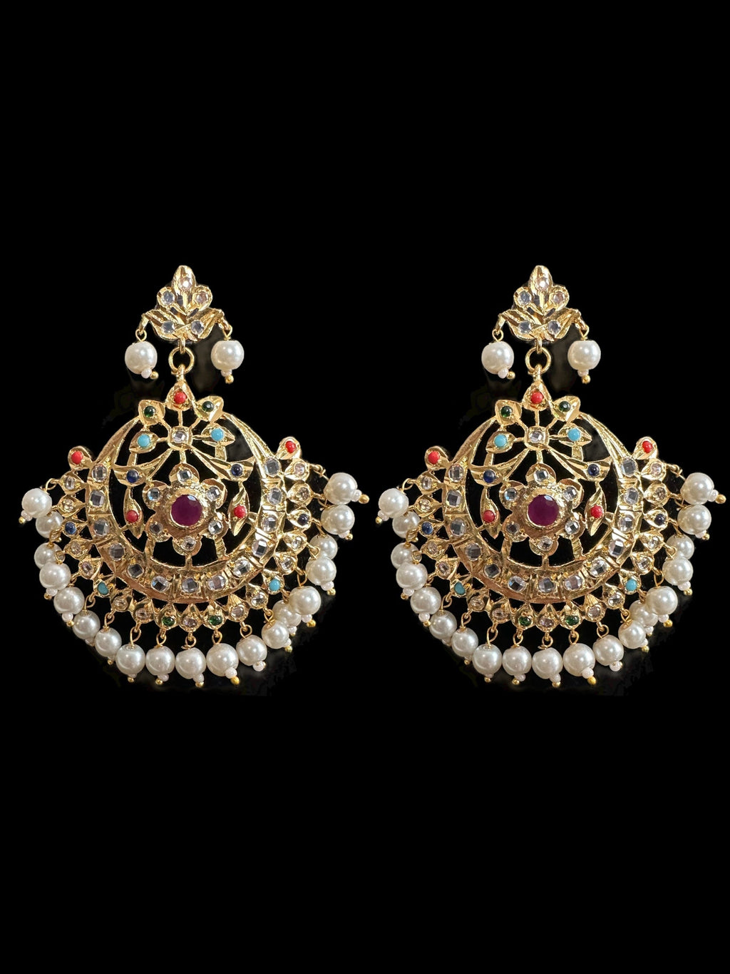 PS338   Nihar pendant set ( navratan ) (READY TO SHIP )