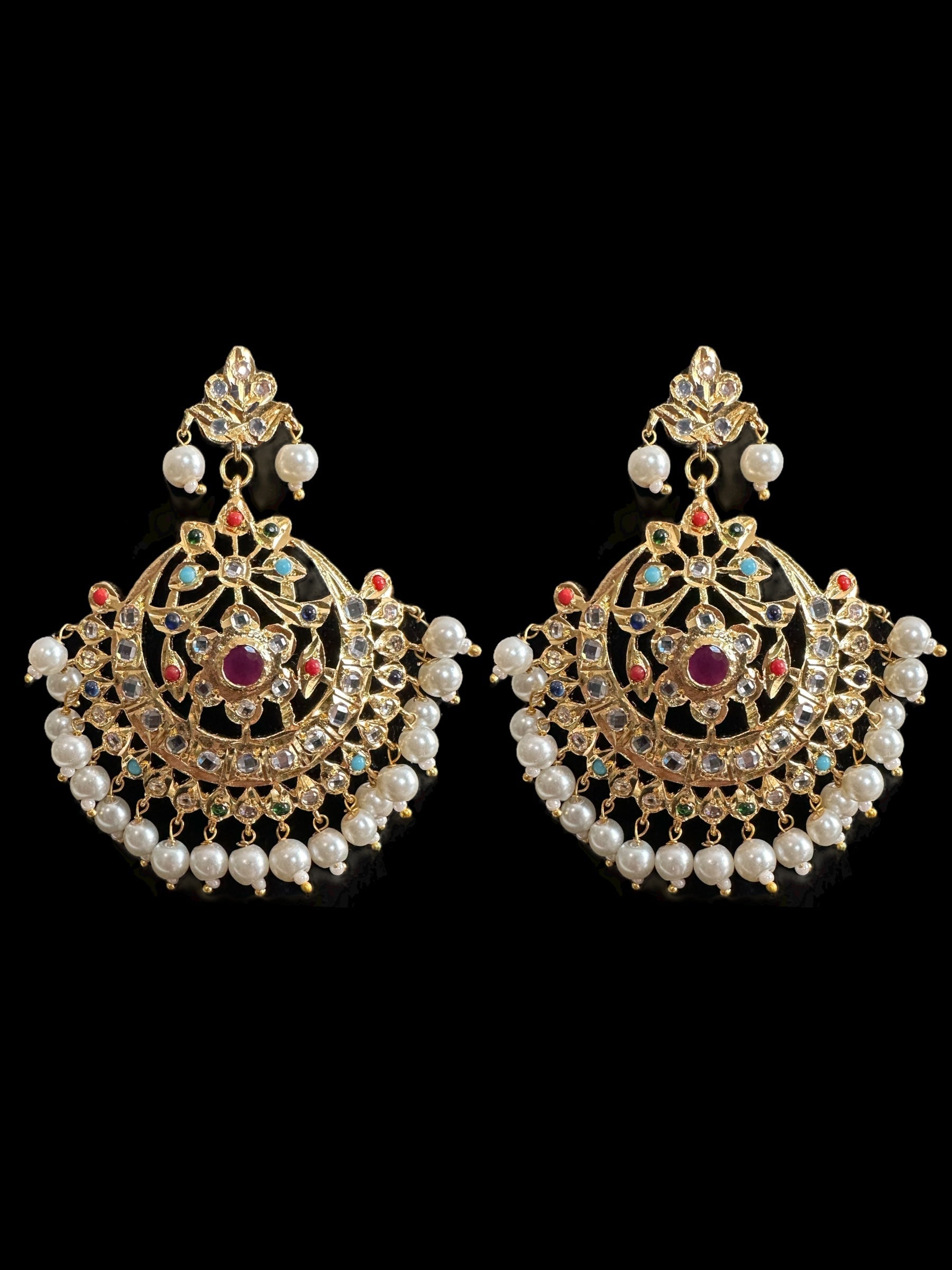 PS338   Nihar pendant set ( navratan ) (READY TO SHIP )