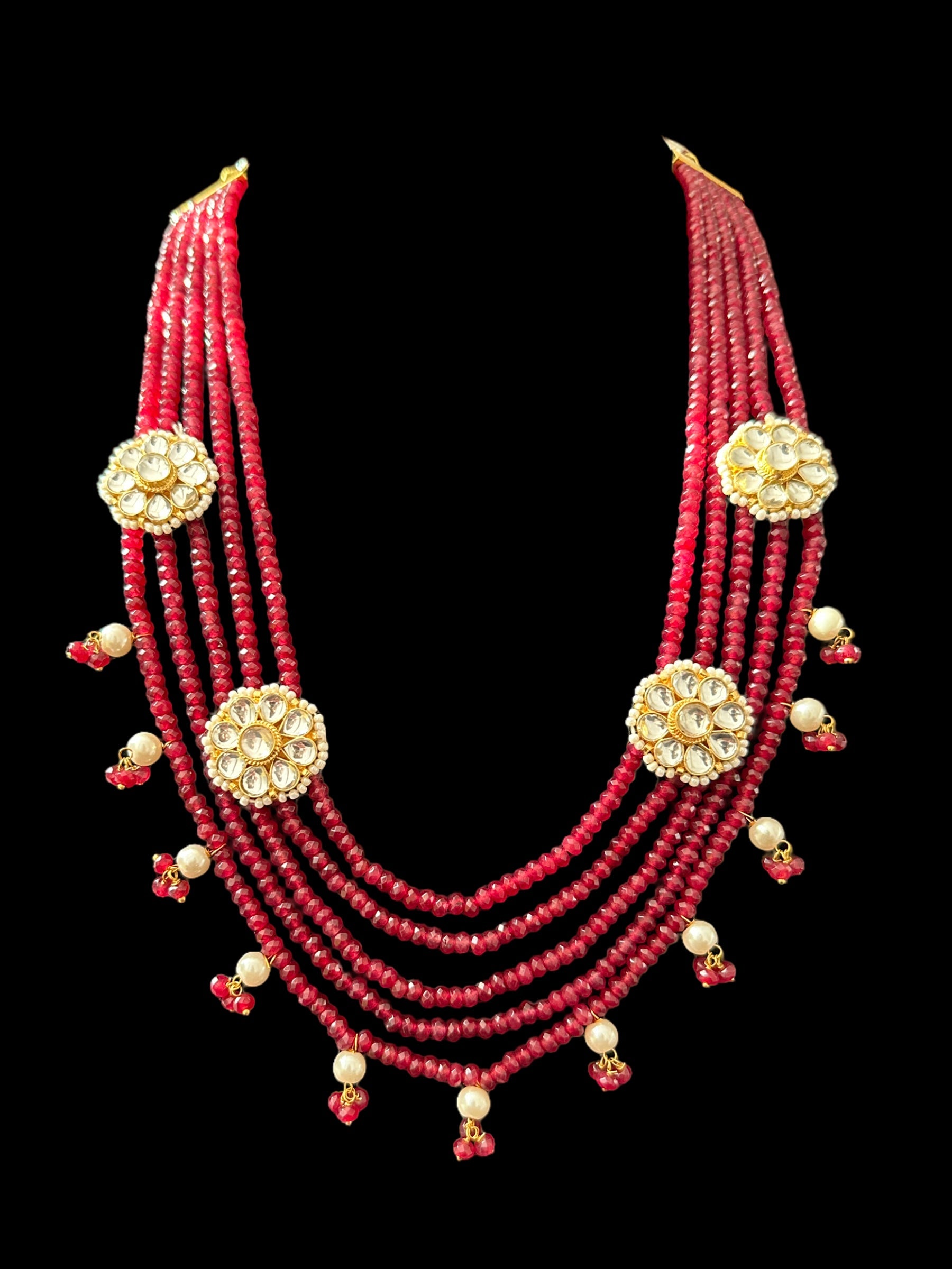DLN61 pachi kundan necklace in beads ( READY TO SHIP )