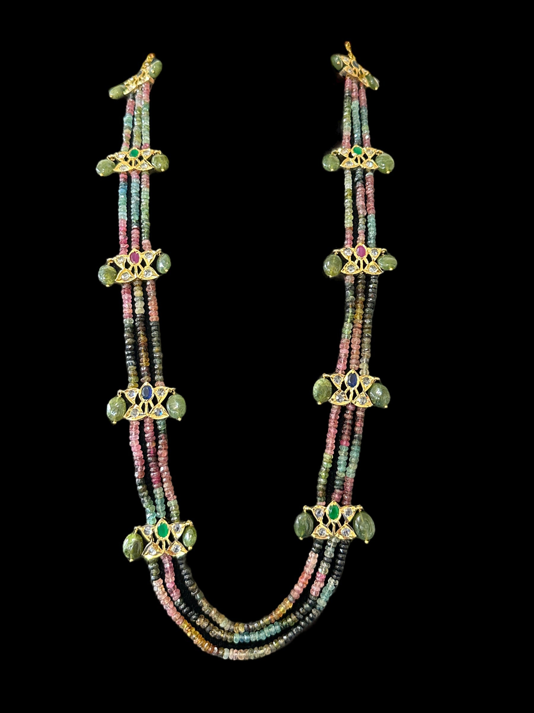 DLN52 Raina tourmaline necklace with earrings (SHIPS IN 2 WEEKS  )
