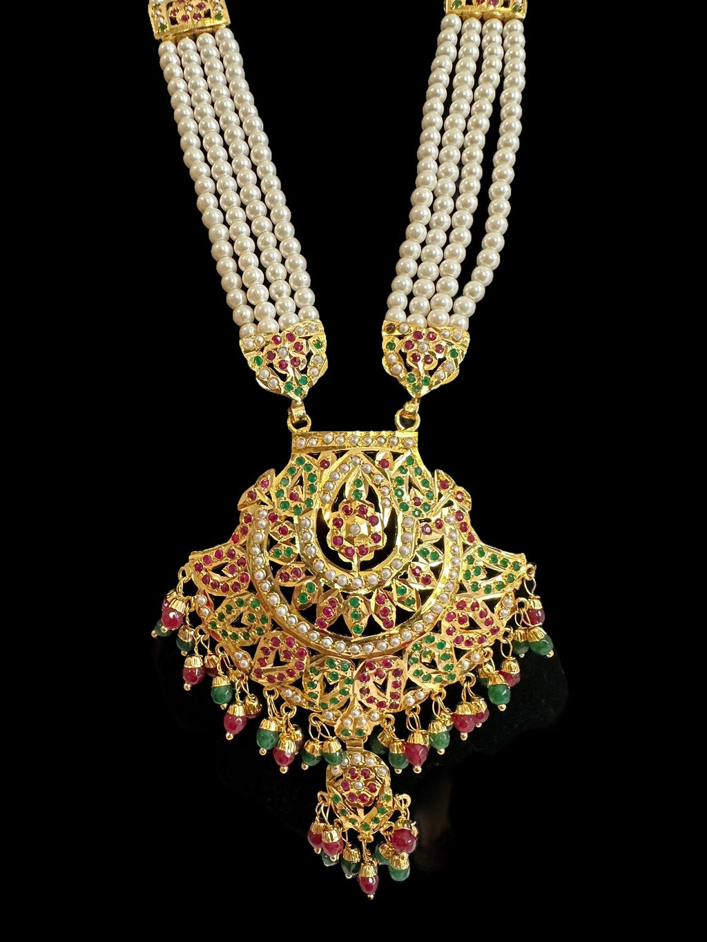 DLN86 Jia jadau rani haar in ruby emerald ( READY TO SHIP )