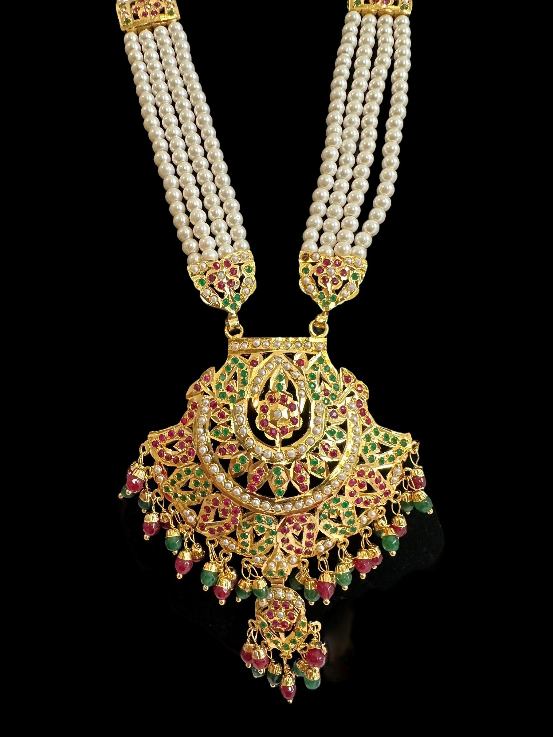 DLN86 Jia jadau rani haar in ruby emerald ( READY TO SHIP )